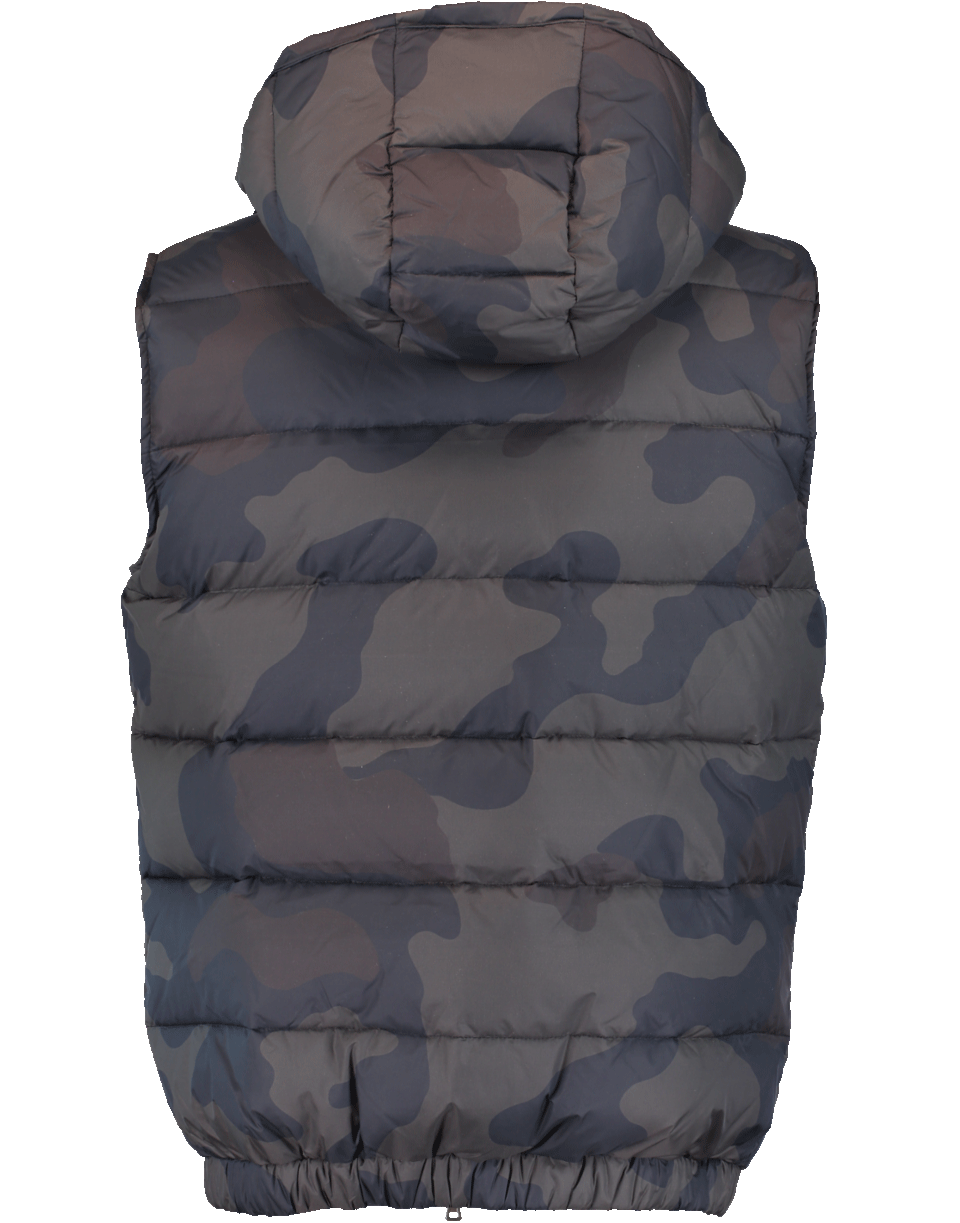 ELEVENTY-Camo Hooded Puffer Vest-