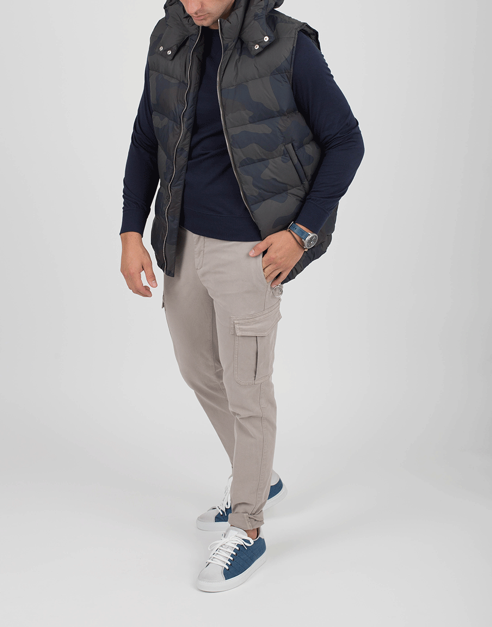 ELEVENTY-Camo Hooded Puffer Vest-