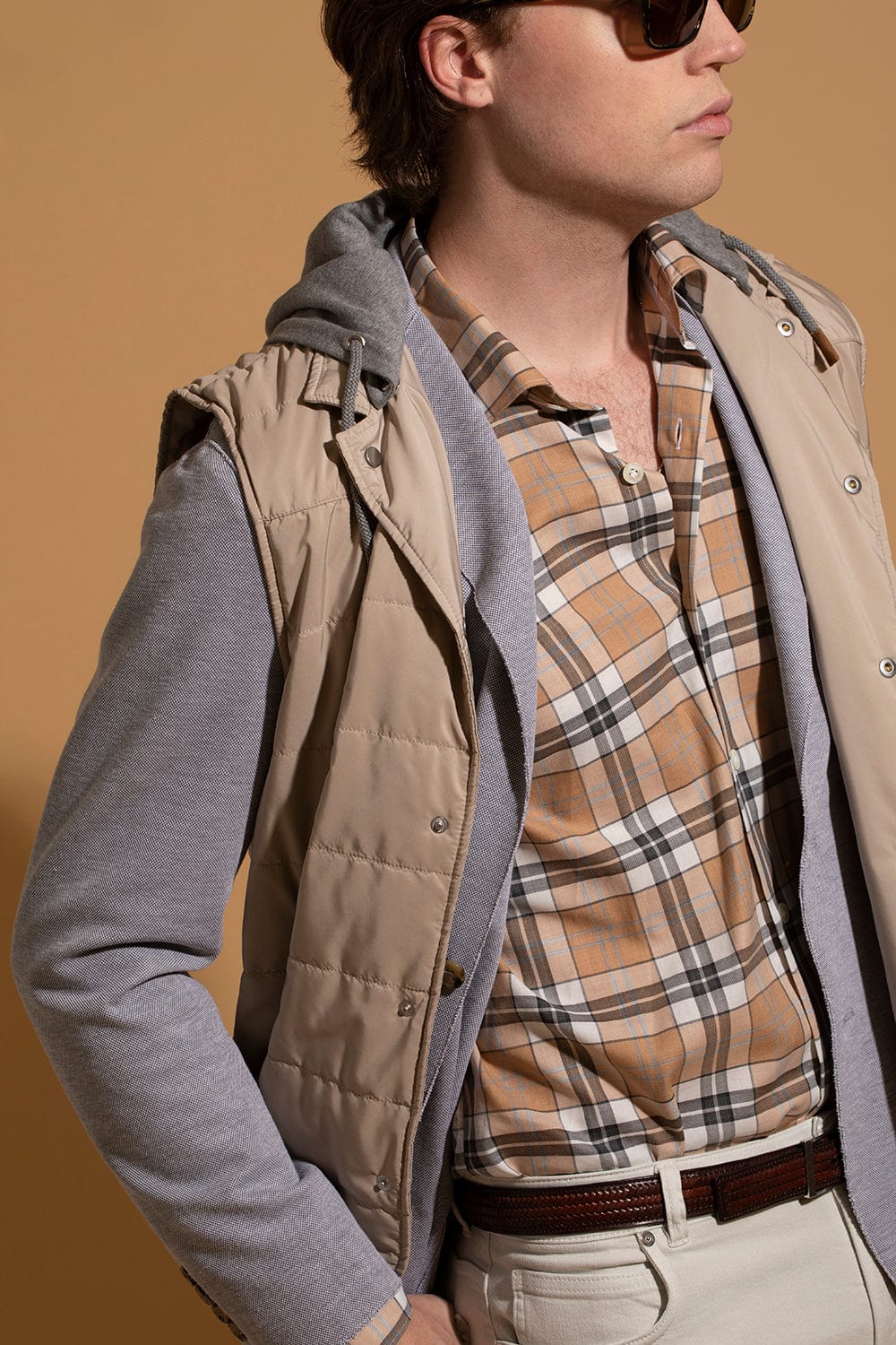 ELEVENTY-Snap Vest With Hood-