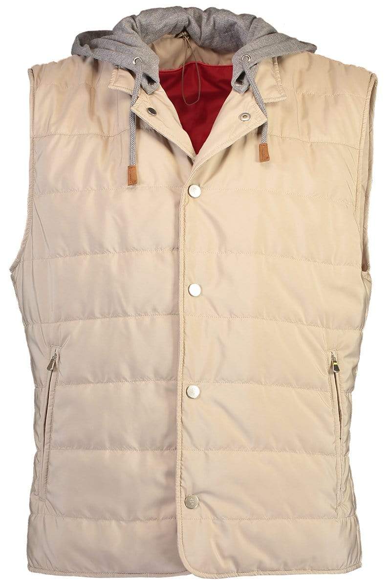 ELEVENTY-Snap Vest With Hood-