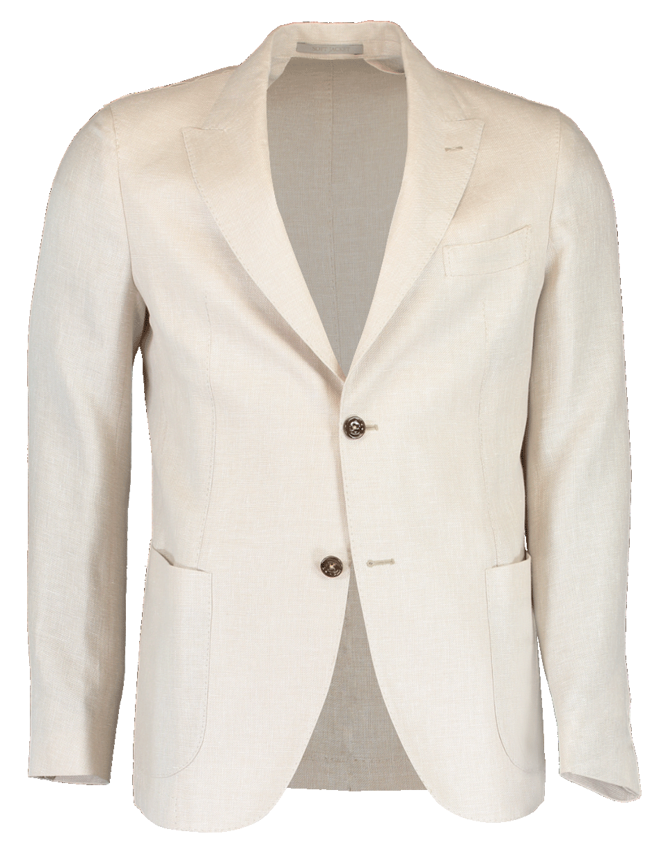 ELEVENTY-Hopsack Peak Lapel Platinum Jacket-