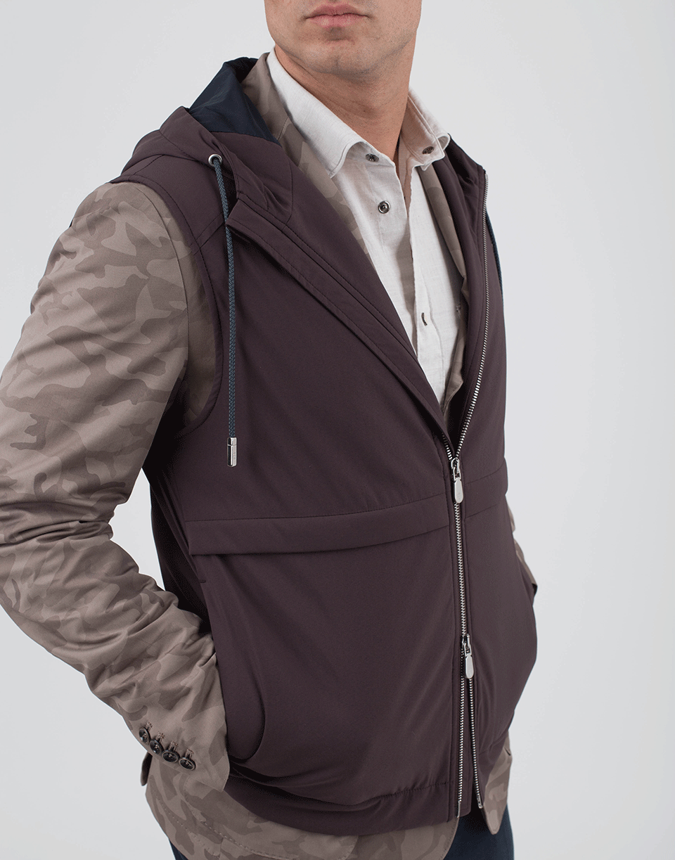 ELEVENTY-Nylon Hooded Vest-