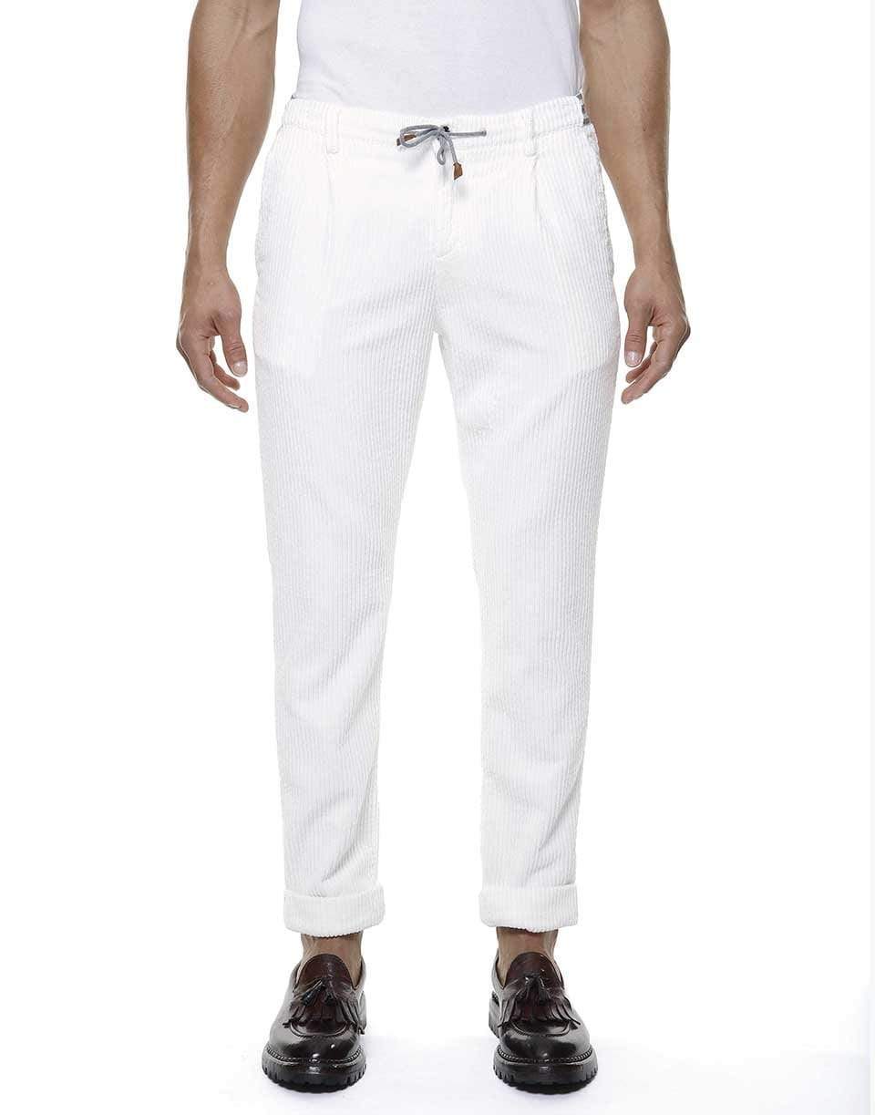 ELEVENTY-Corduroy Jogger Pants - Bianco-BIANCO