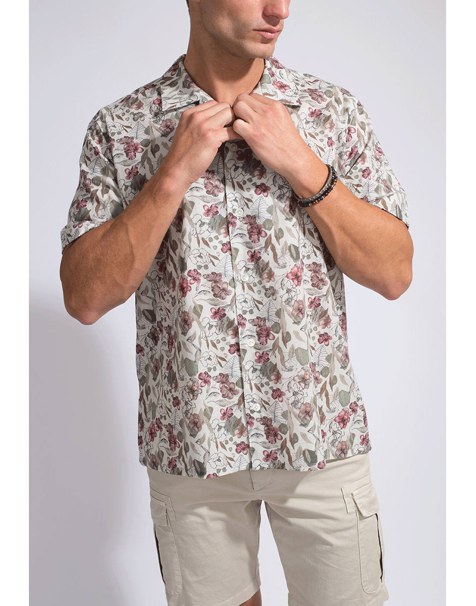 ELEVENTY-Floral Bowling Shirt-