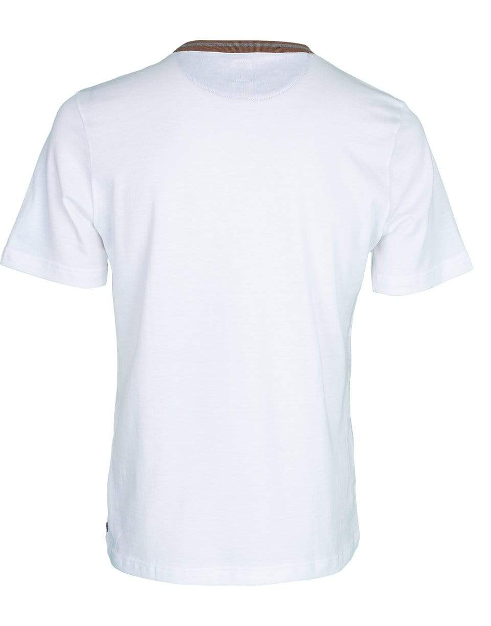 ELEVENTY-White Short Sleeve Round Neck T-Shirt-