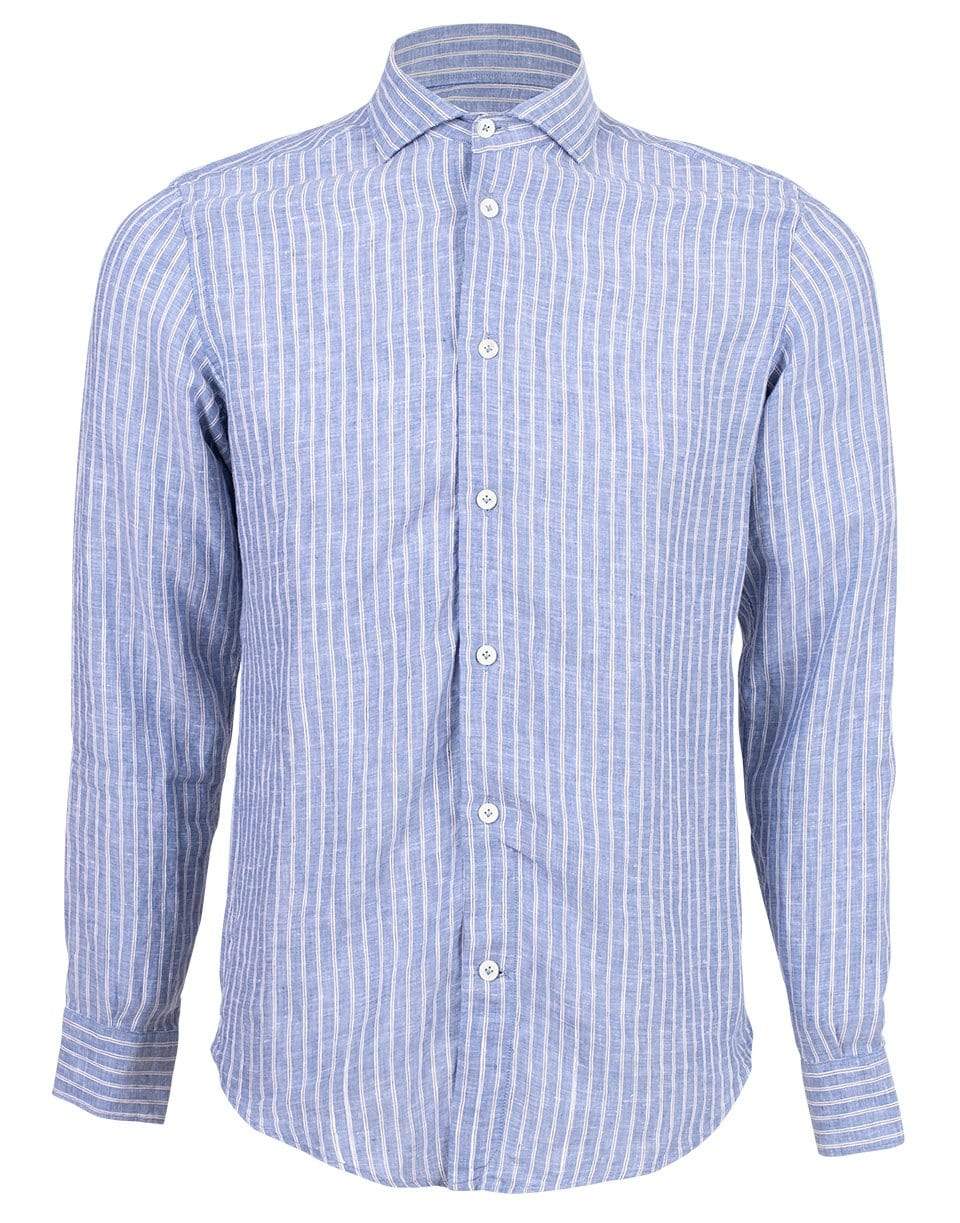 ELEVENTY-Striped Linen Shirt-