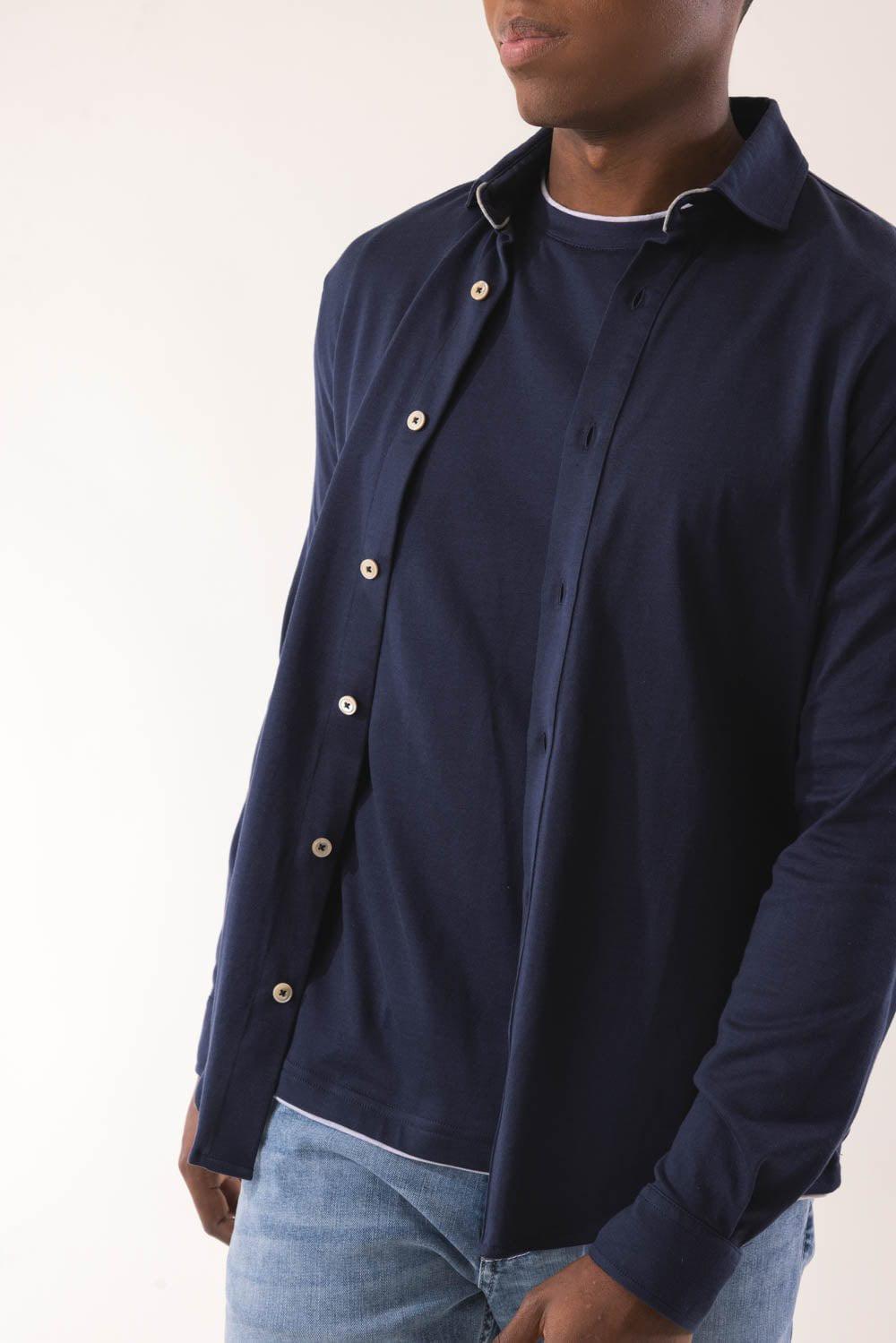 ELEVENTY-Long Sleeve Shirt - Blue-