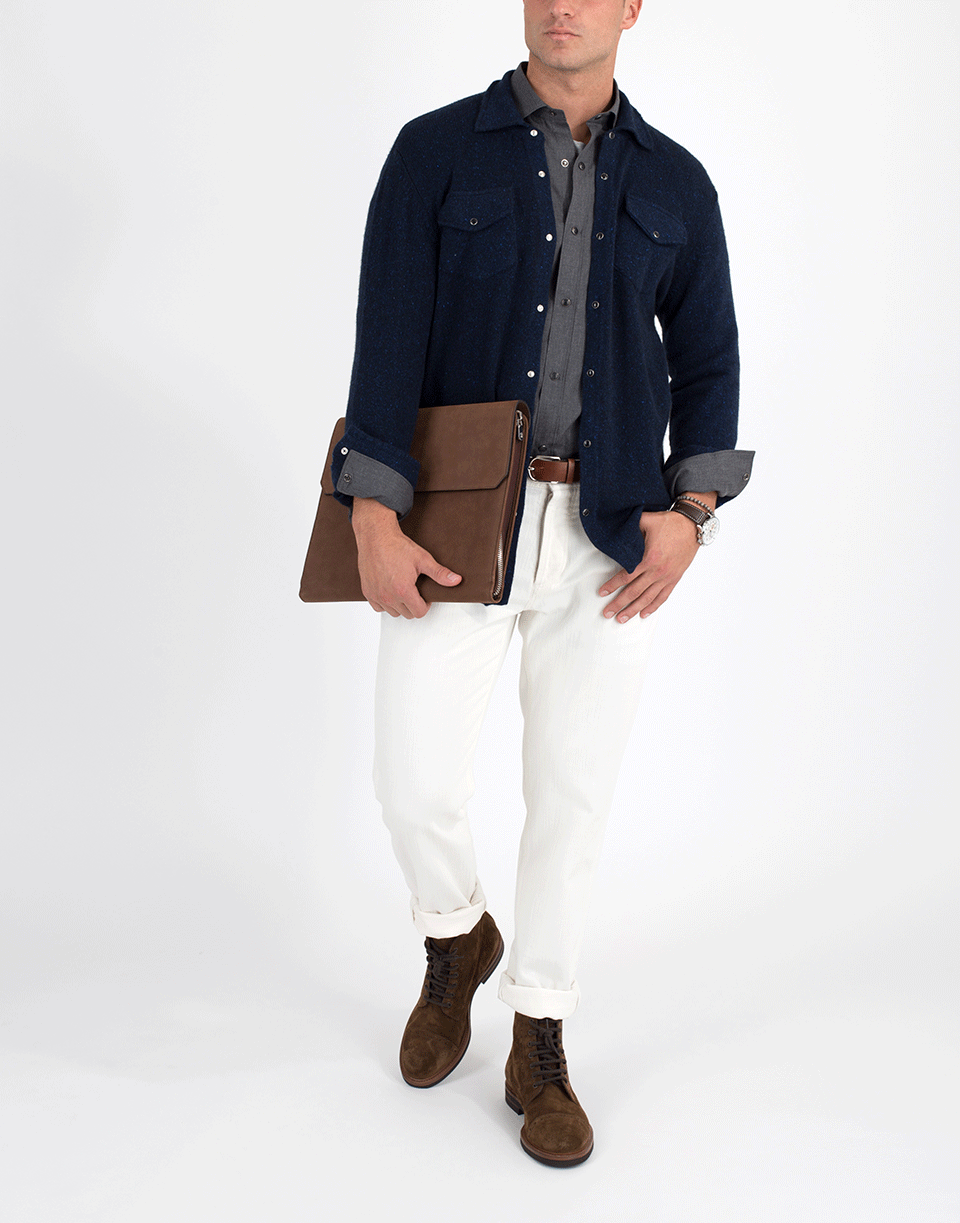 ELEVENTY-Western Cashmere Shirt-