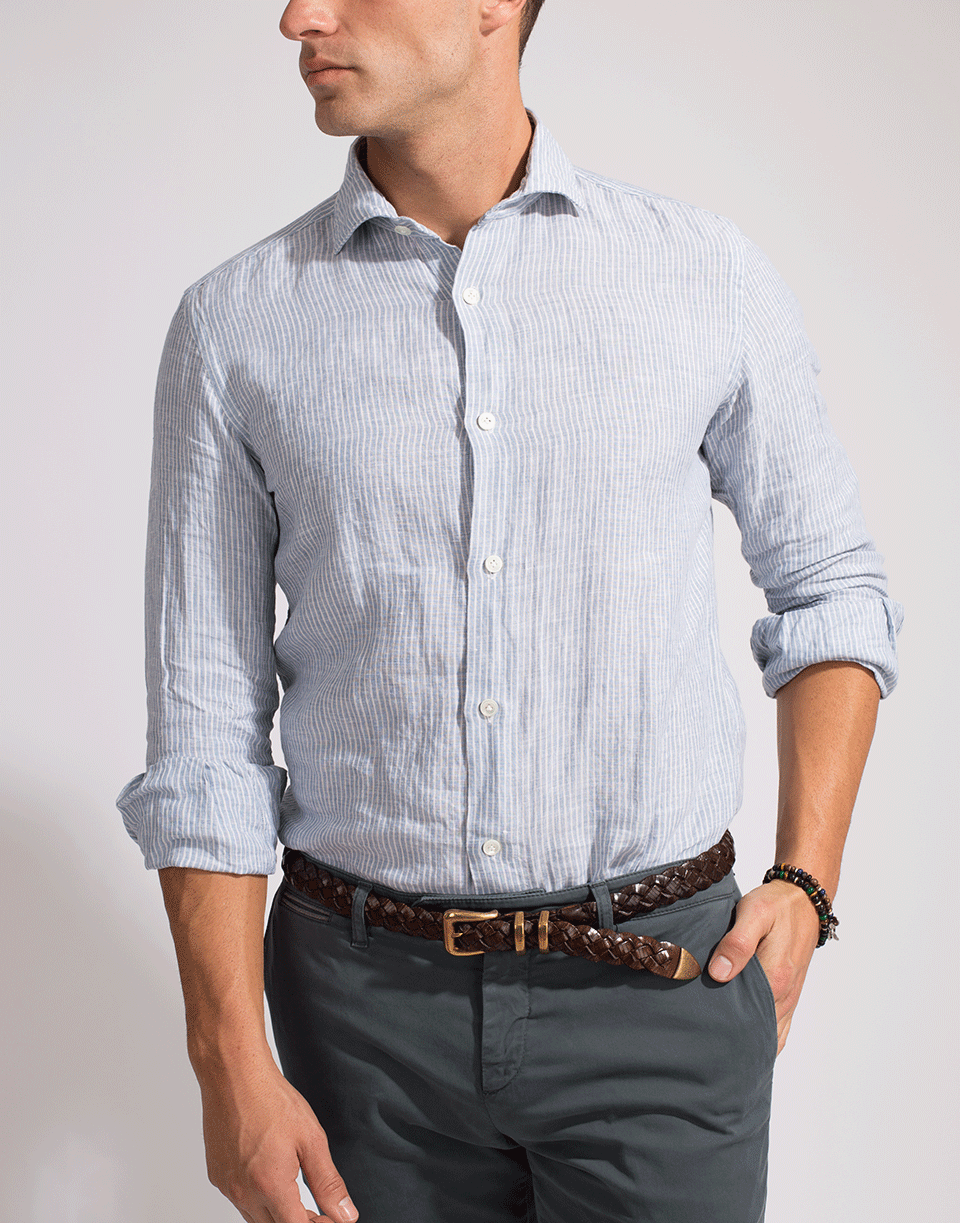 ELEVENTY-Cotton Double Striped Shirt-