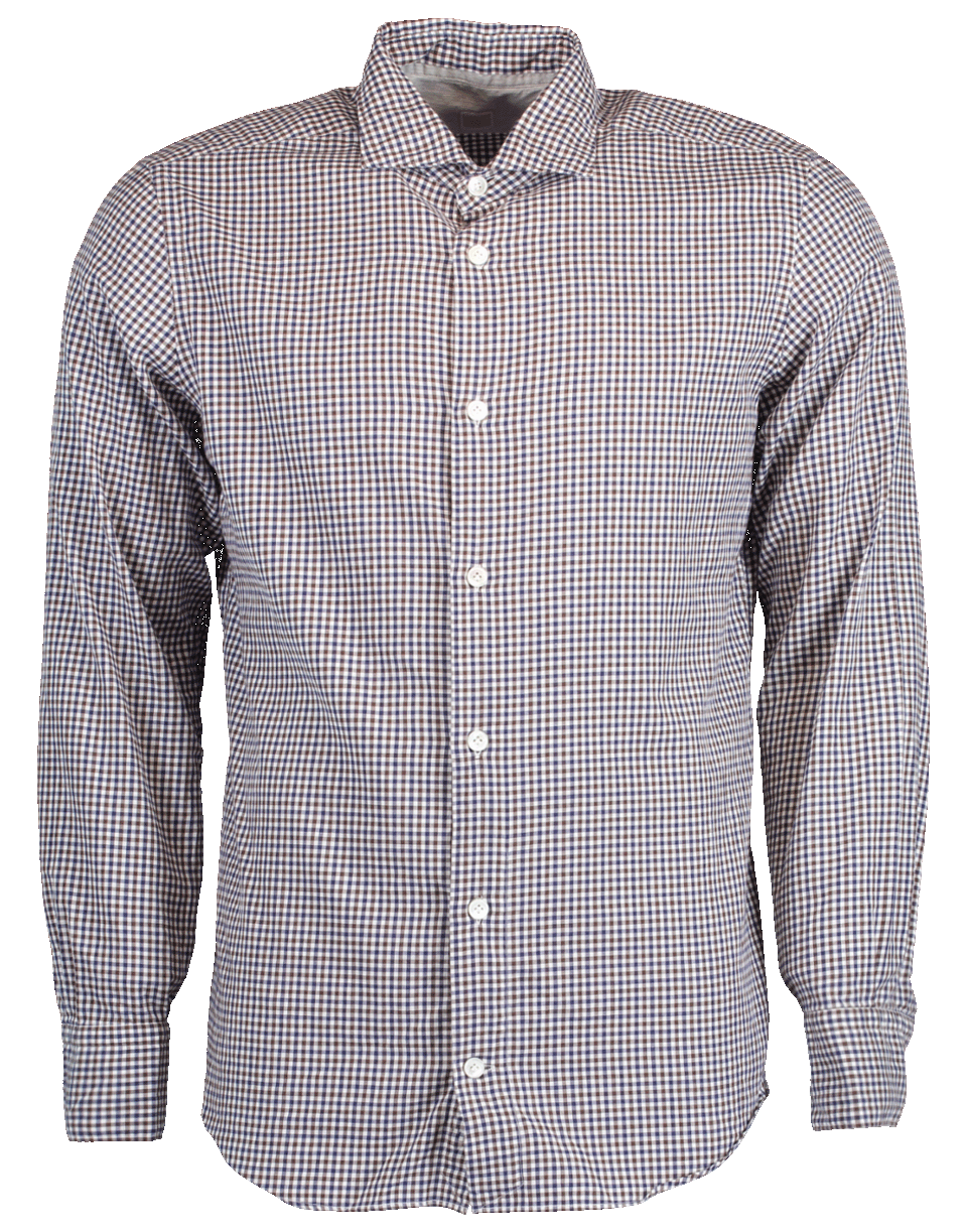 ELEVENTY-Tattersall Button Down Shirt-