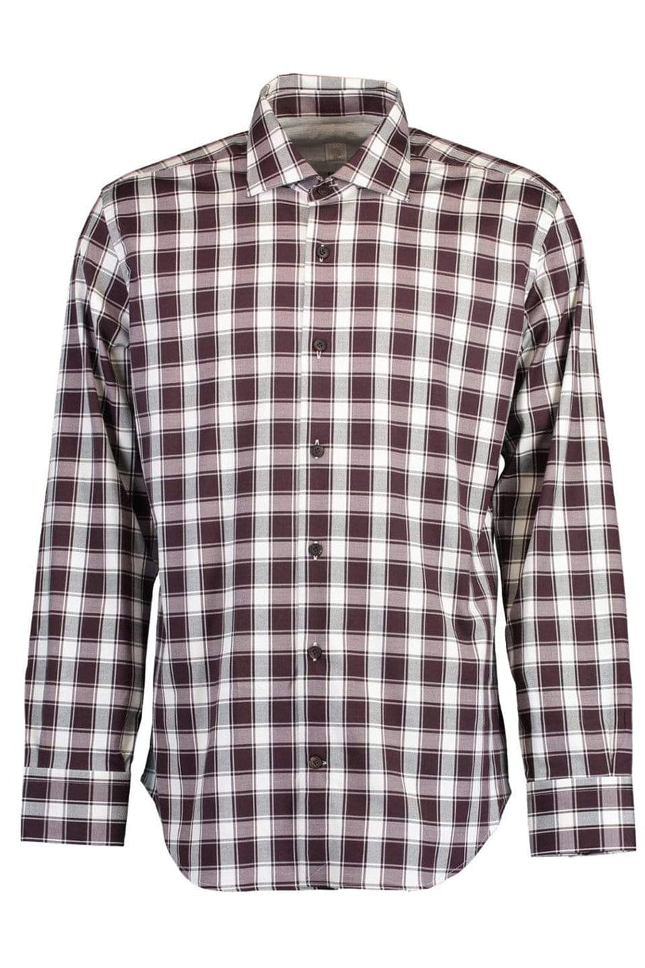 ELEVENTY-Stretch Plaid Sport Shirt-