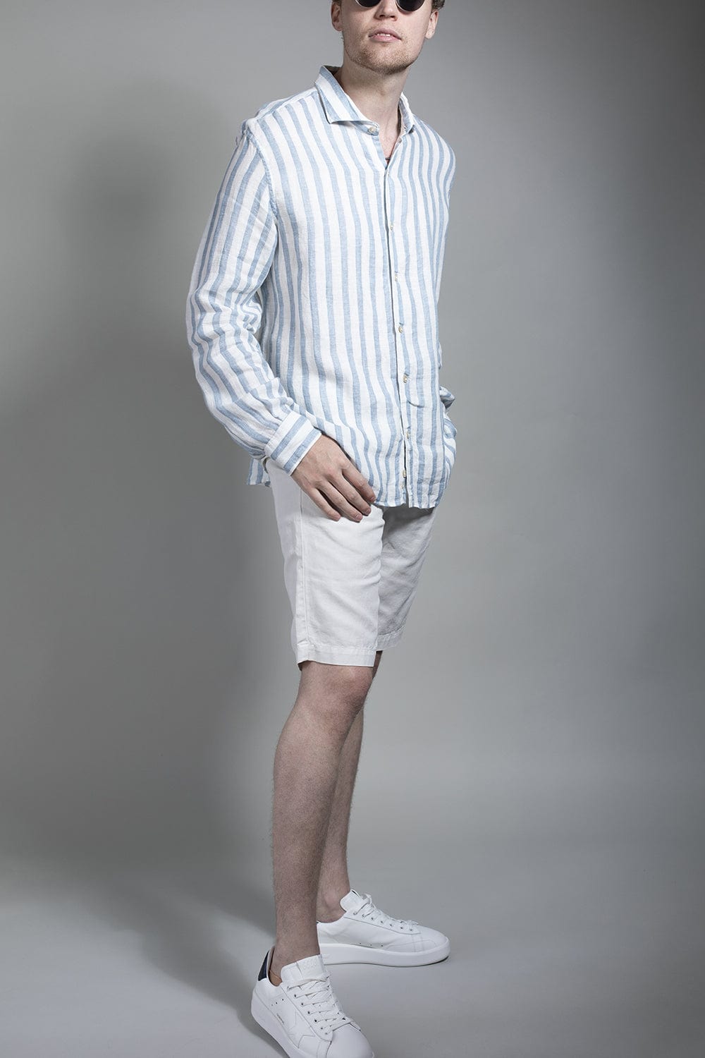 ELEVENTY-Dandy Shirt - Denim Stripe-