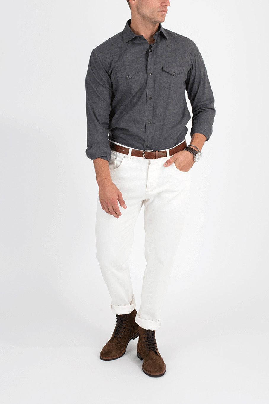 ELEVENTY-Texas Snap Shirt-