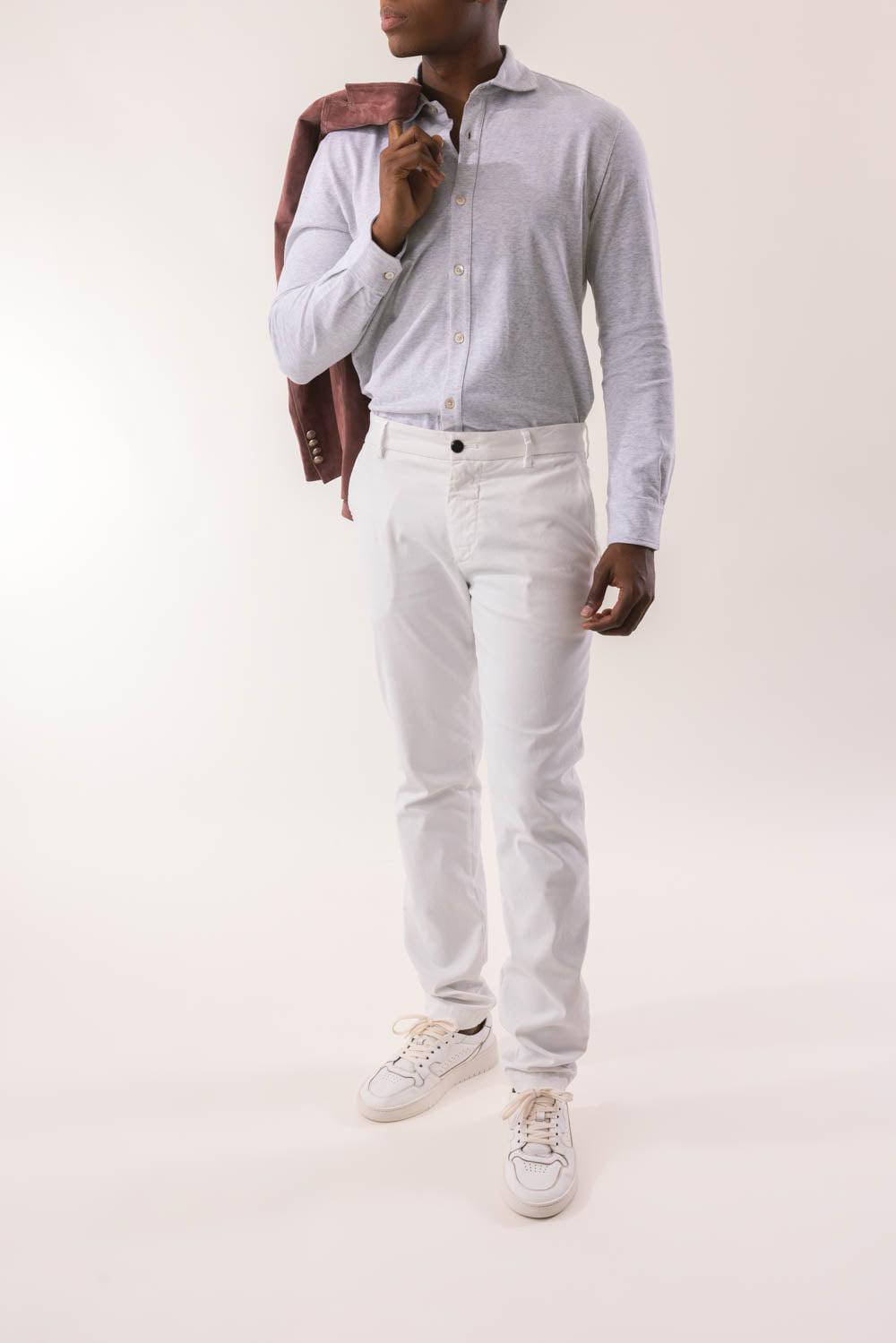 ELEVENTY-Long Sleeve Shirt - Light Gray-