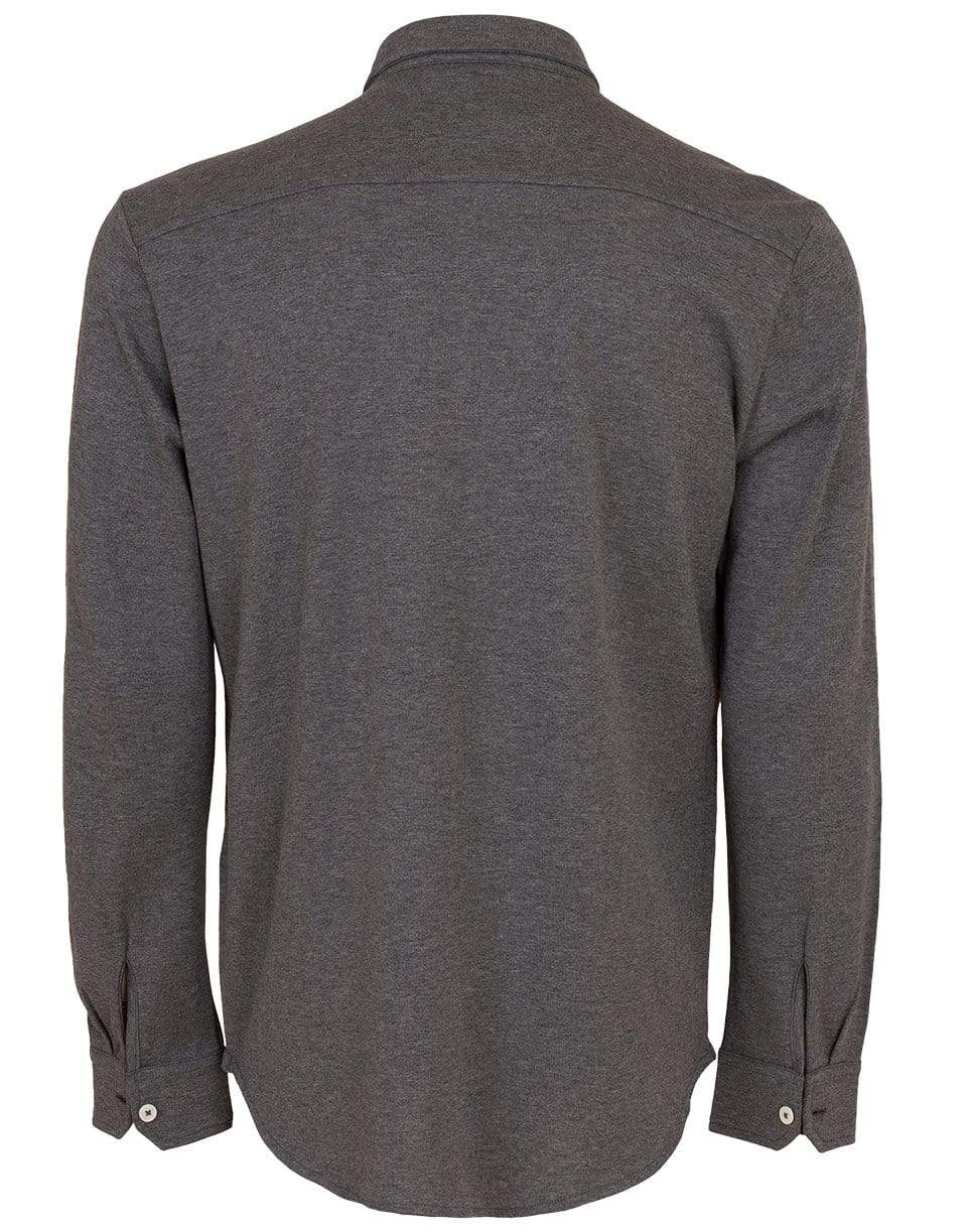 ELEVENTY-Grigio Cotton Button Down Shirt-