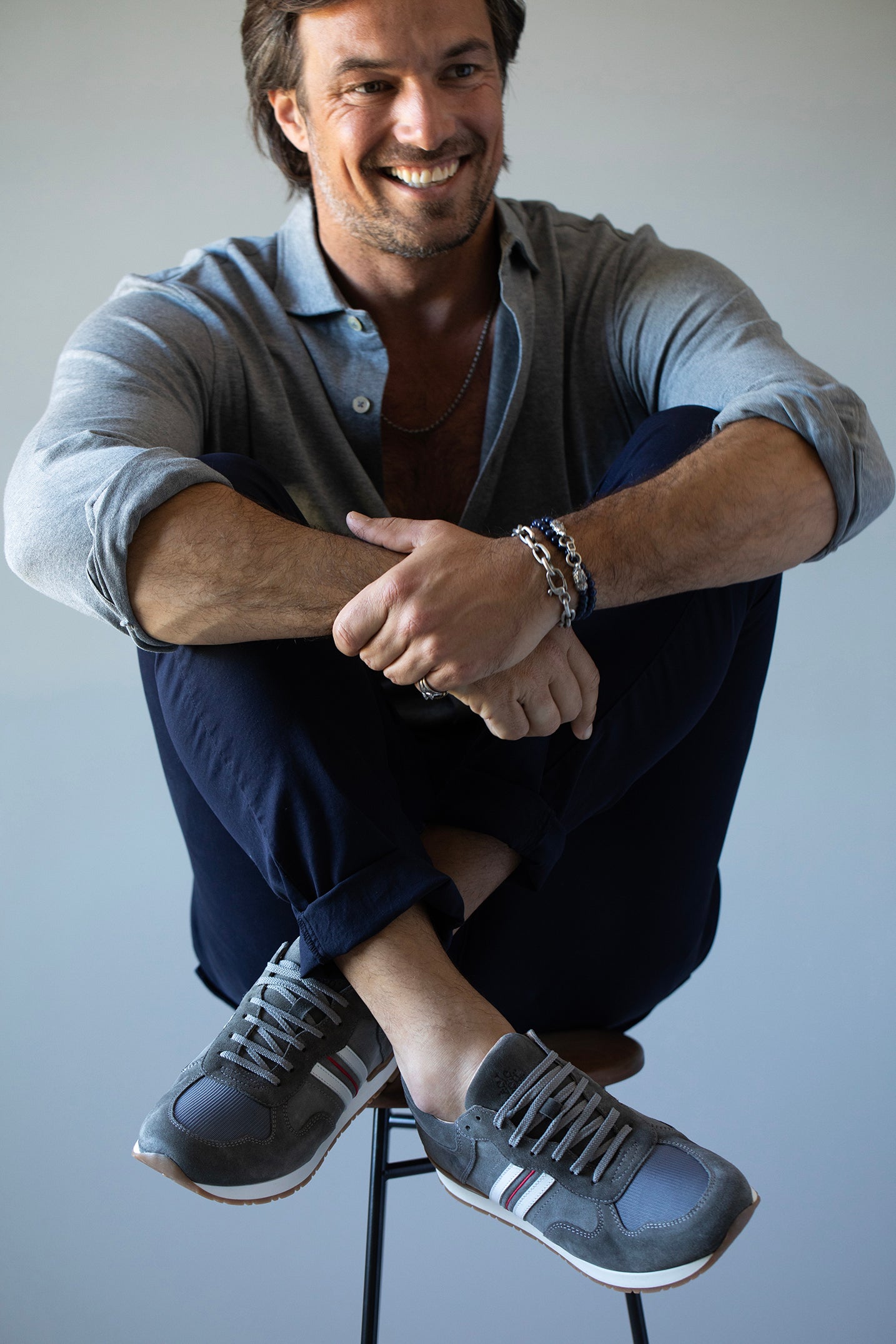 ELEVENTY-Long Sleeve Button Down Shirt - Melange-