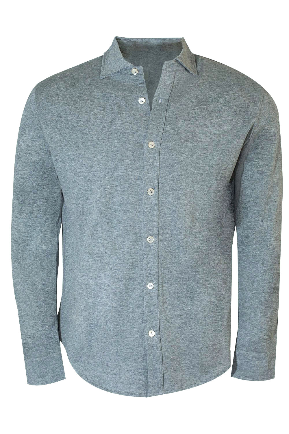 ELEVENTY-Long Sleeve Button Down Shirt - Melange-