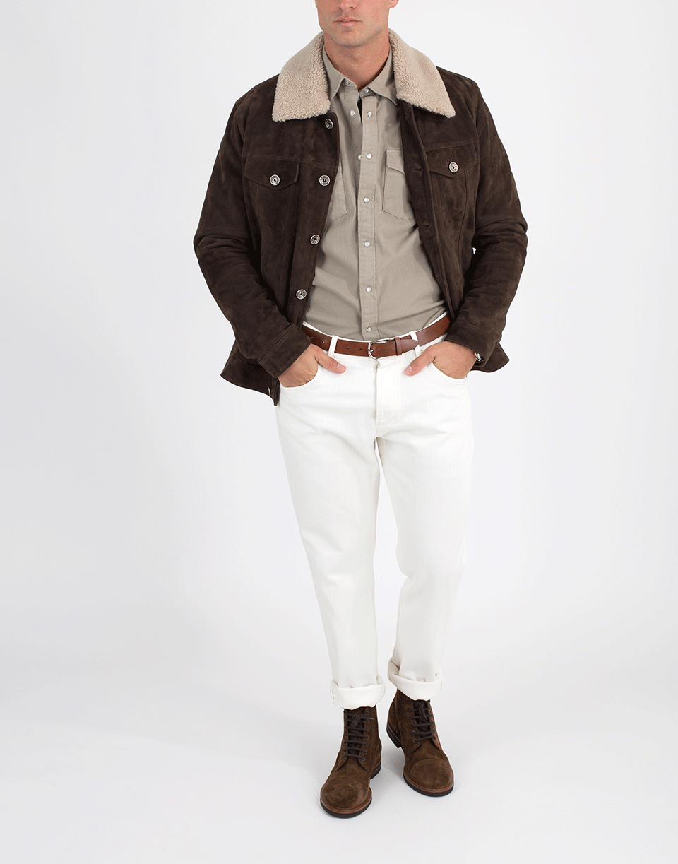 ELEVENTY-Button Down Suede Jacket-