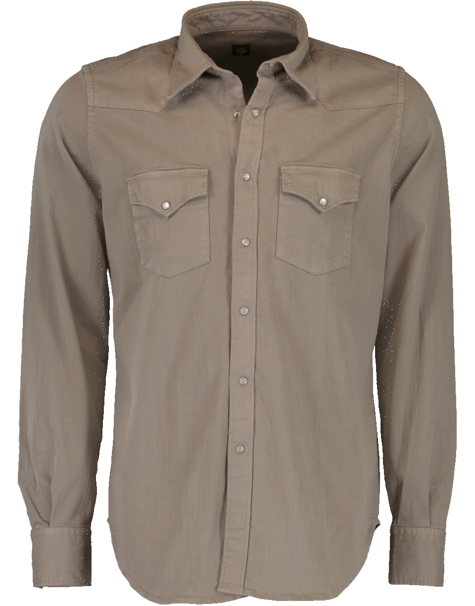 ELEVENTY-Snapped Texas Shirt-