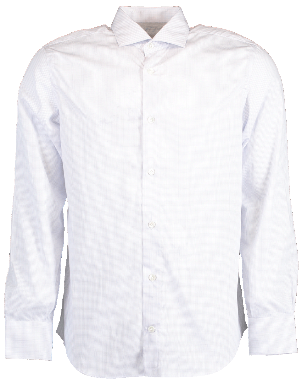ELEVENTY-Micro Check Button Down Shirt-