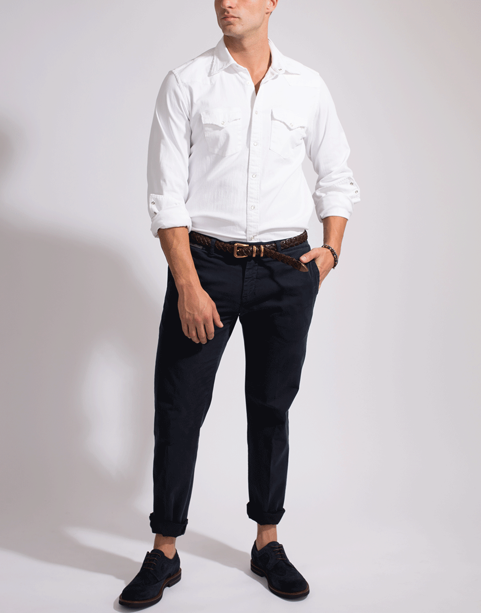 ELEVENTY-Western Denim Snap Shirt-