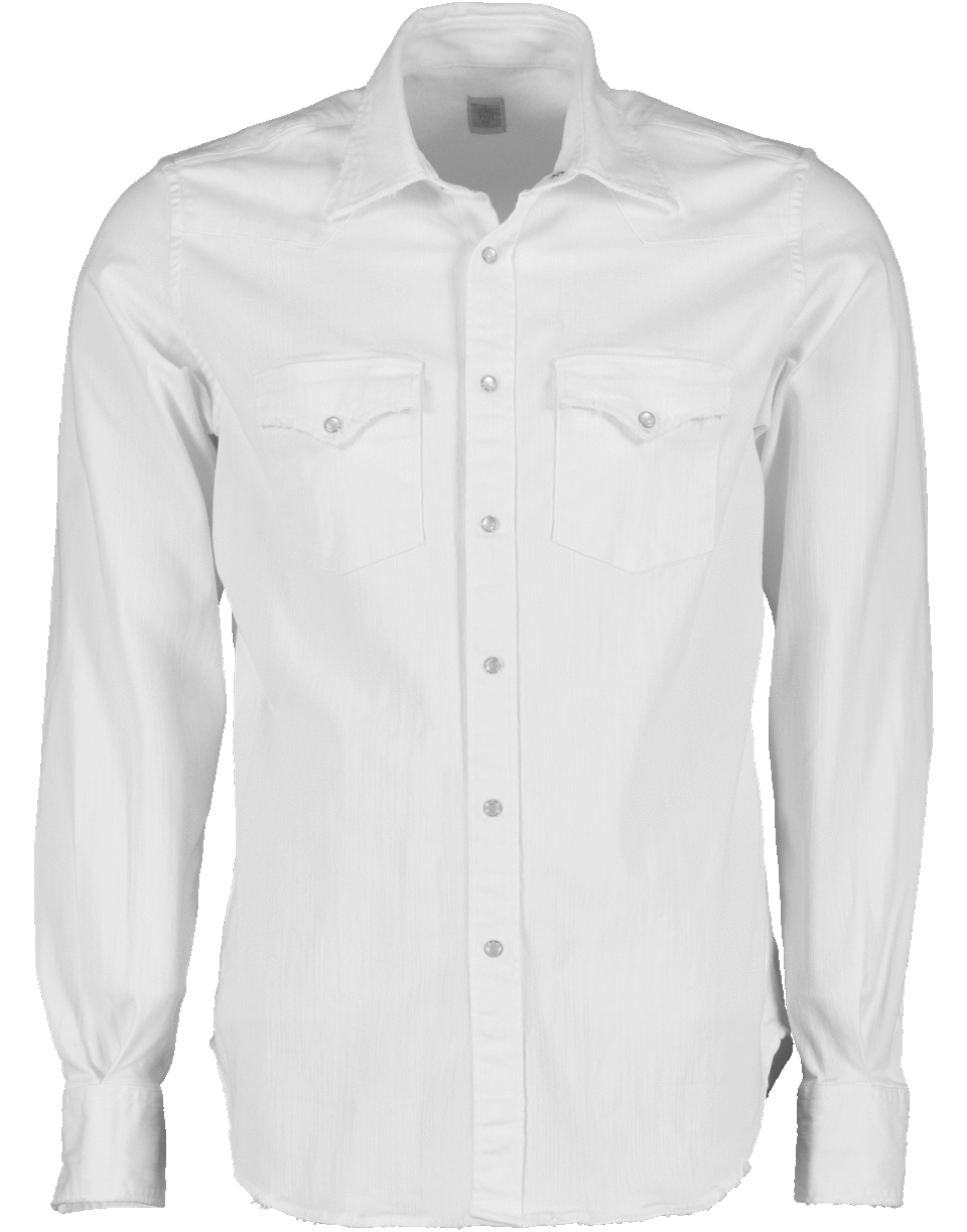 ELEVENTY-Western Denim Snap Shirt-