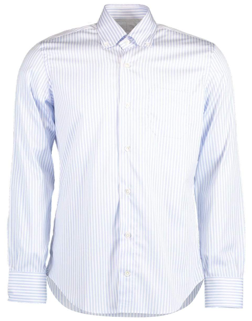 ELEVENTY-Denim Wide Stripe Shirt-