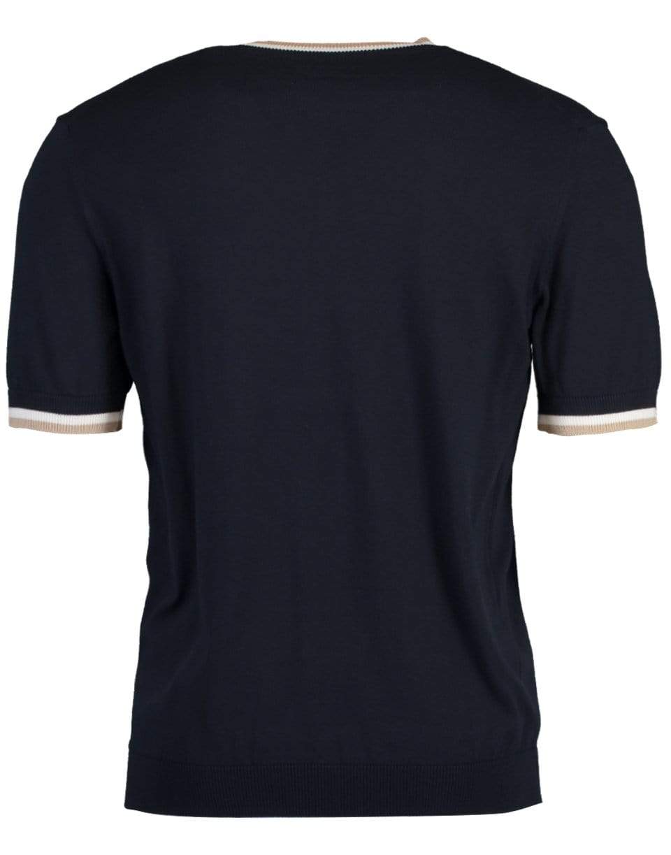 ELEVENTY-Blue Round Neck T-Shirt-
