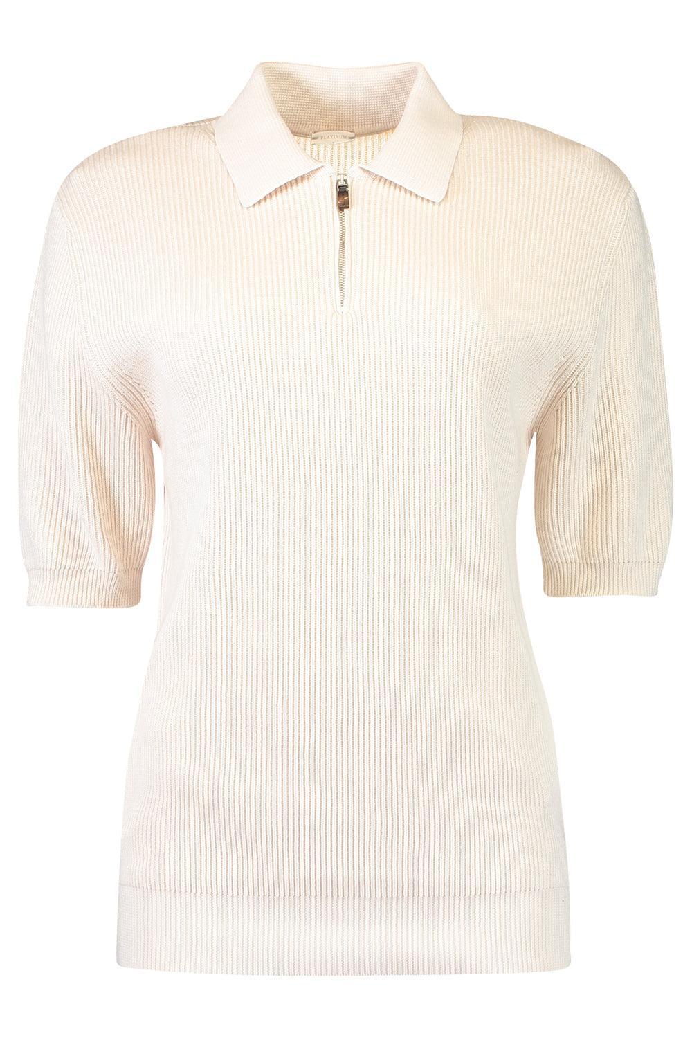 Short Sleeve Half Zip Pullover - Sand-BROWN-S-MENSCLOTHINGSWEATER-ELEVENTY