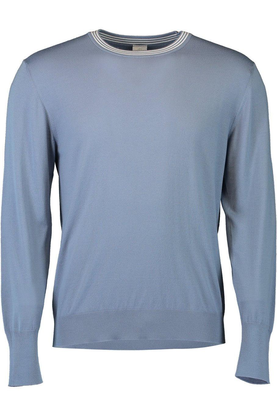 ELEVENTY-Round Neck Sweater - Denim-