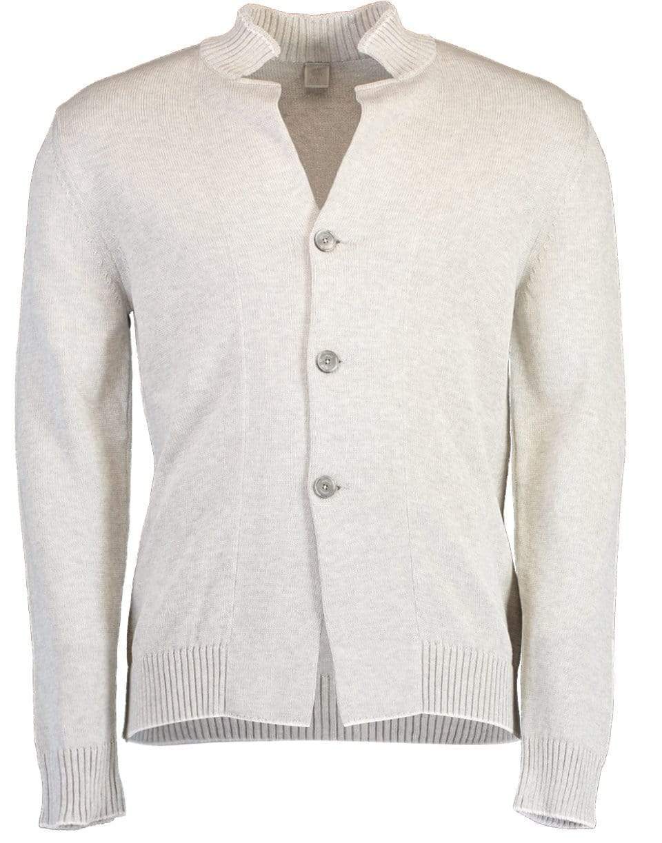 ELEVENTY-Grigio Button Front Sweater Cardigan-