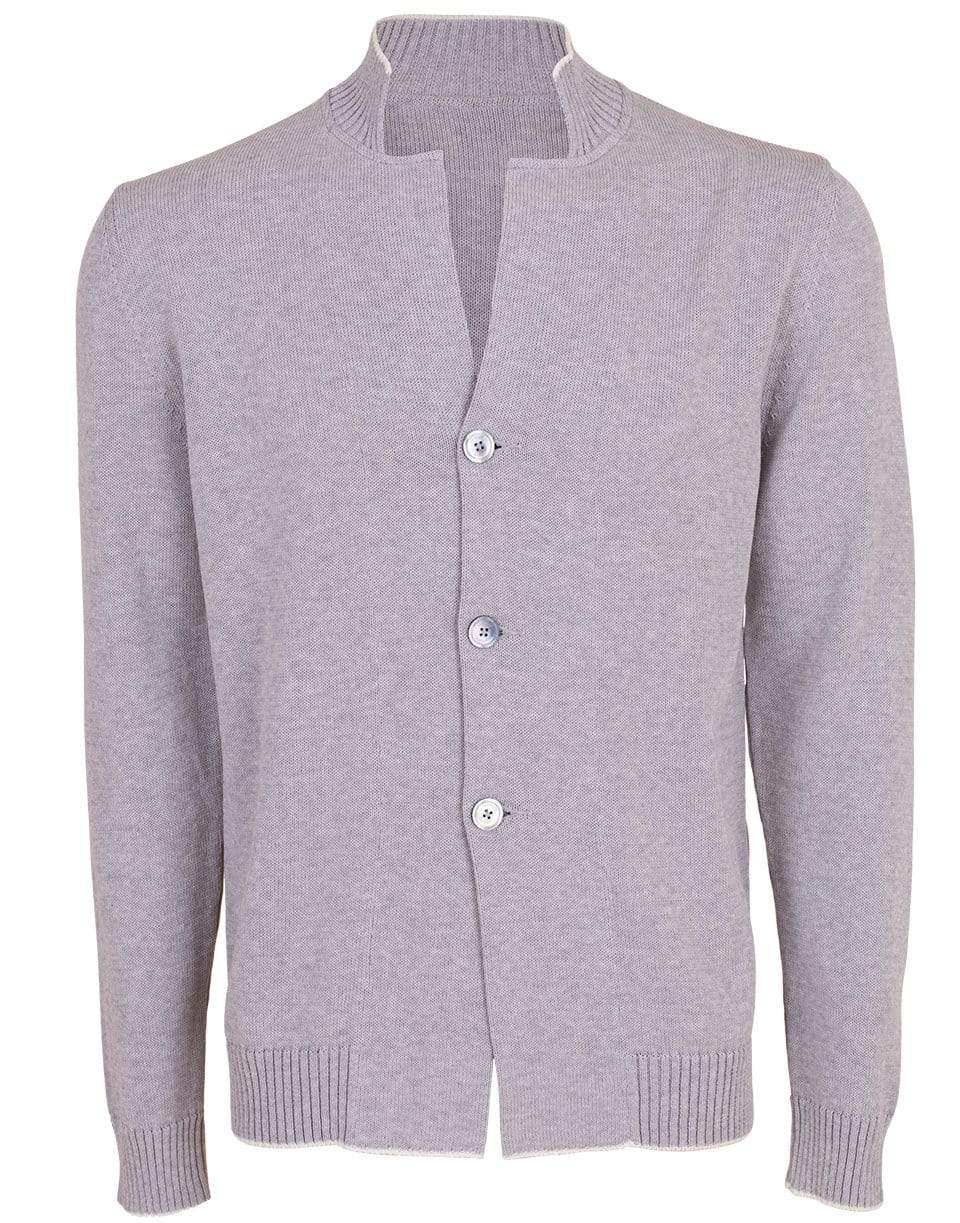 ELEVENTY-Light Grey Knit Cardigan Blazer-