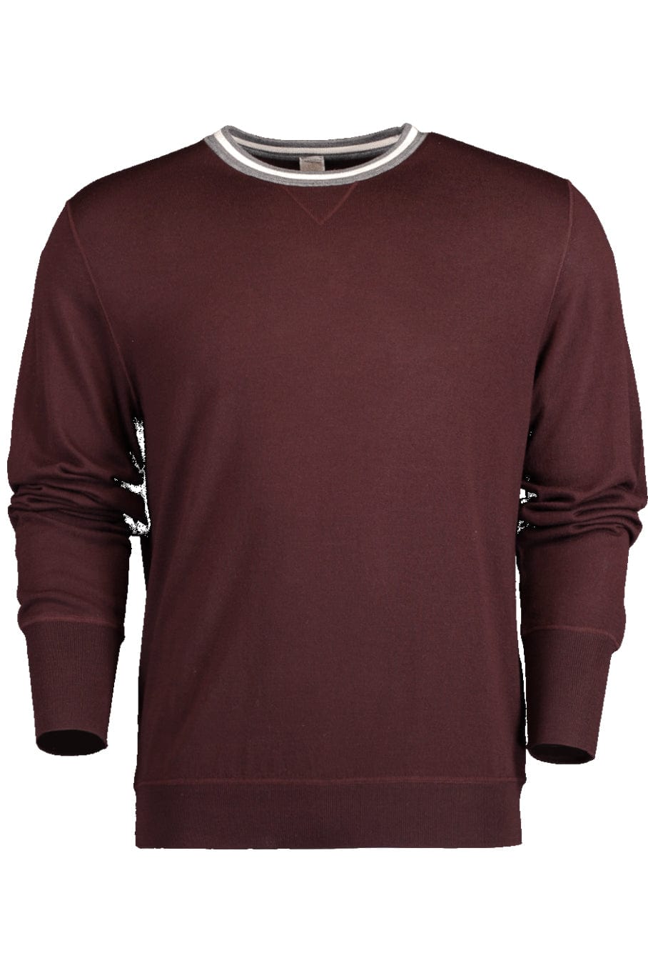 ELEVENTY-Long Sleeve Round Neck Sweater - Ruby-