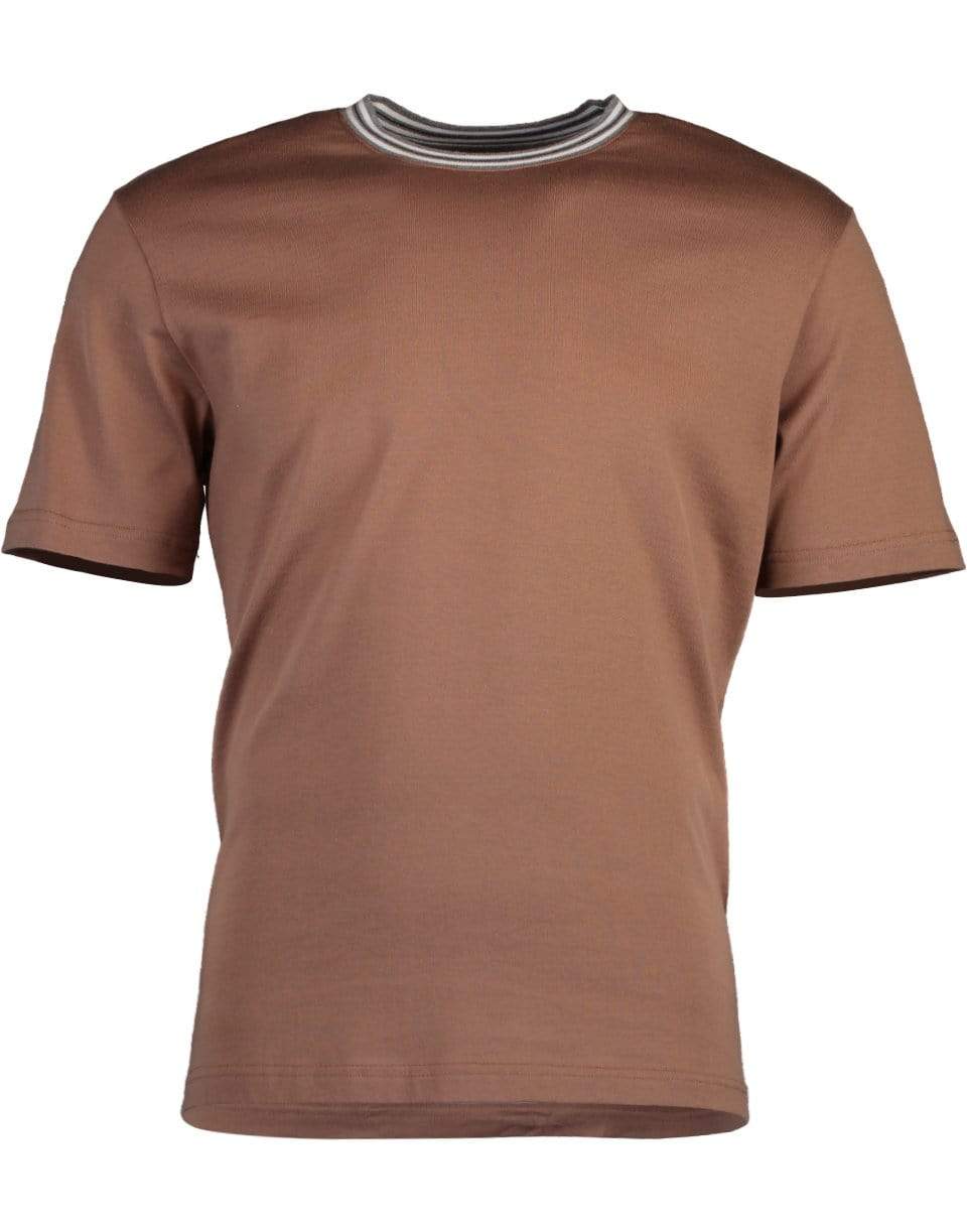 ELEVENTY-Cammelo Round Neck Triangle Stitch T-Shirt-