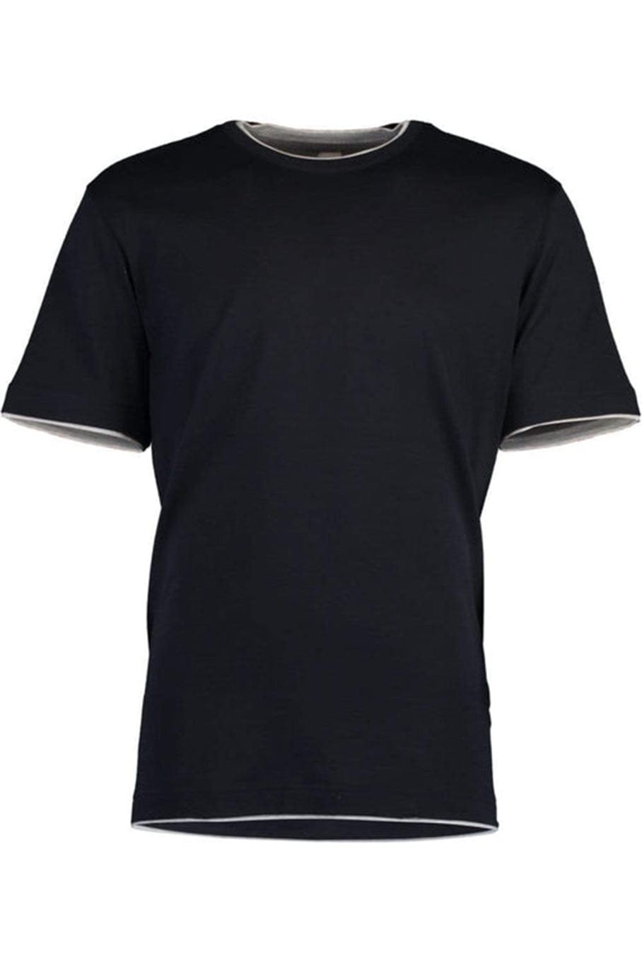 ELEVENTY-Navy and Grey Two-Tone T-Shirt-