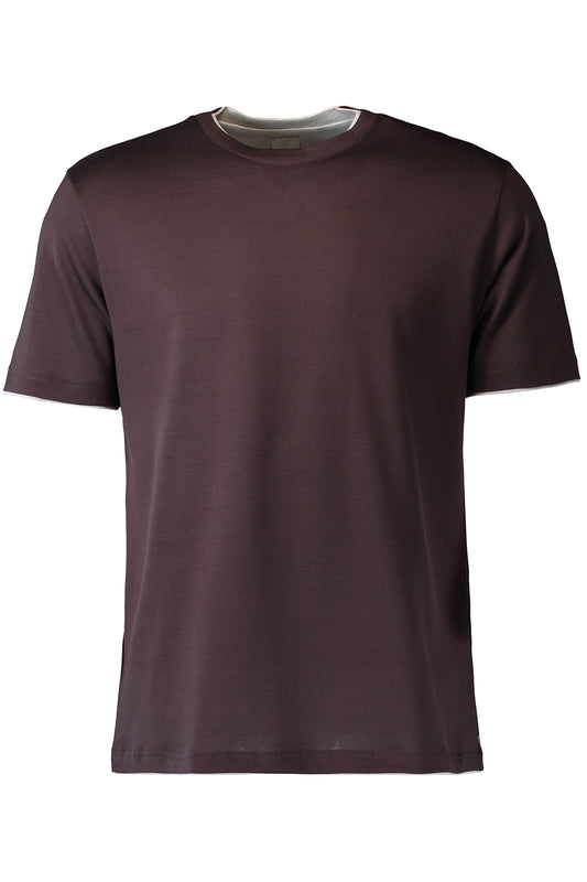 Short Sleeve Tee - Burgundy Light Grey-RED-S-MENSCLOTHINGTEE-ELEVENTY
