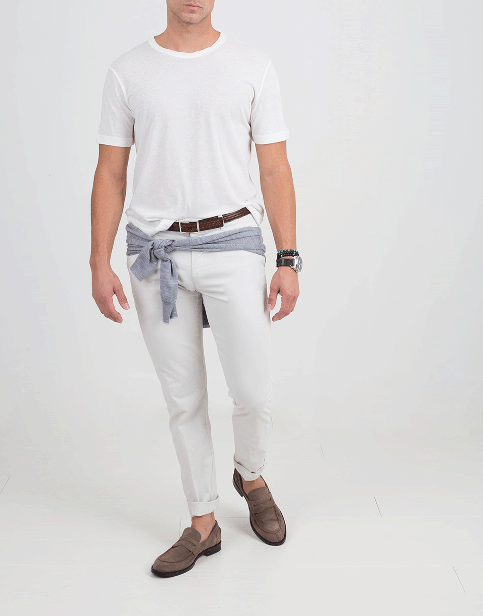 ELEVENTY-White Crew Tee-