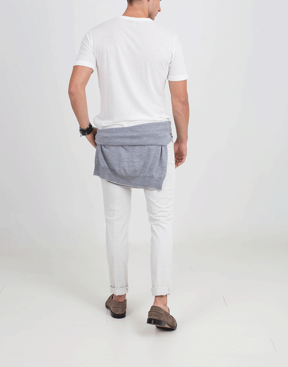 ELEVENTY-White Crew Tee-