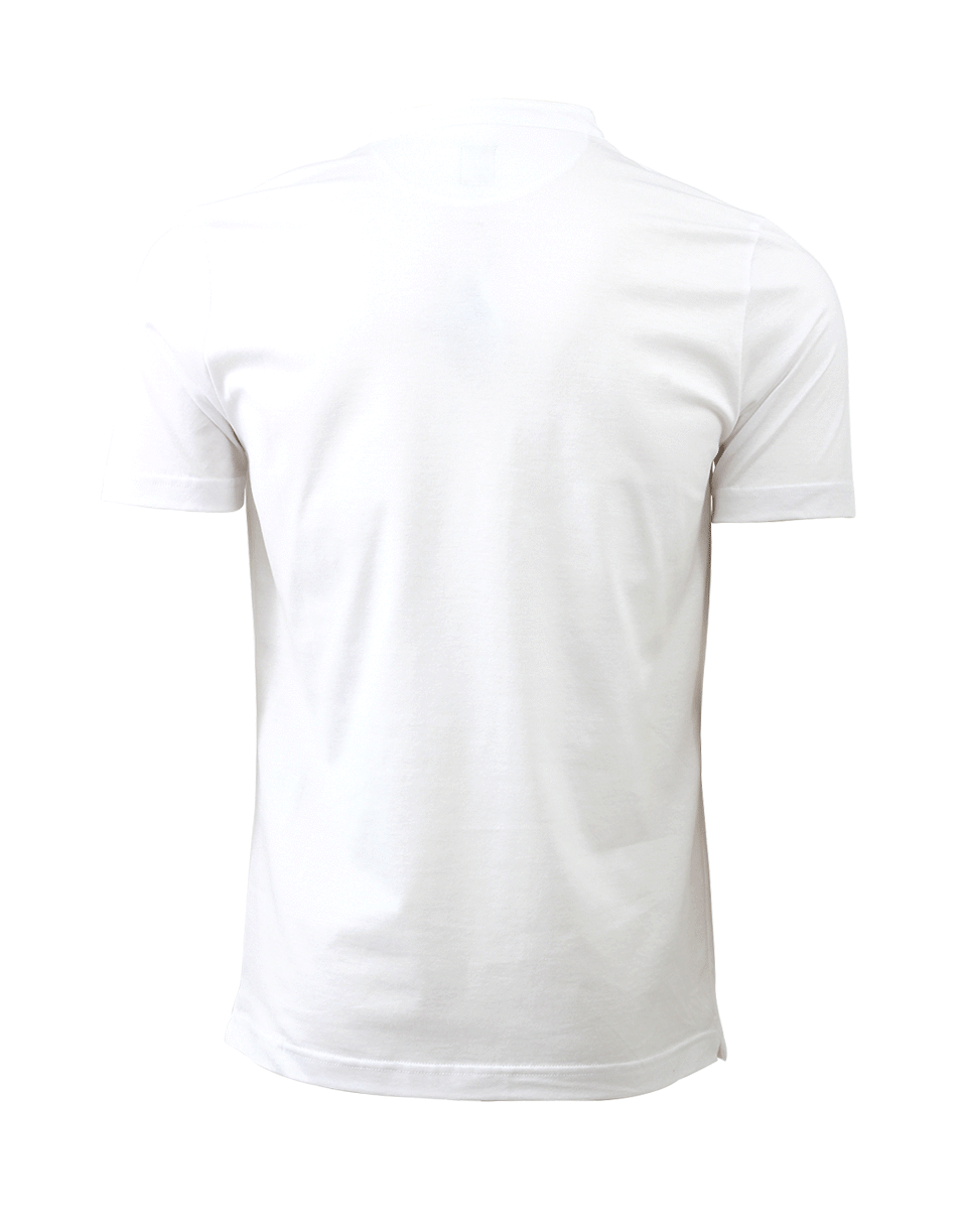 ELEVENTY-White Short Sleeve Cotton Henley-
