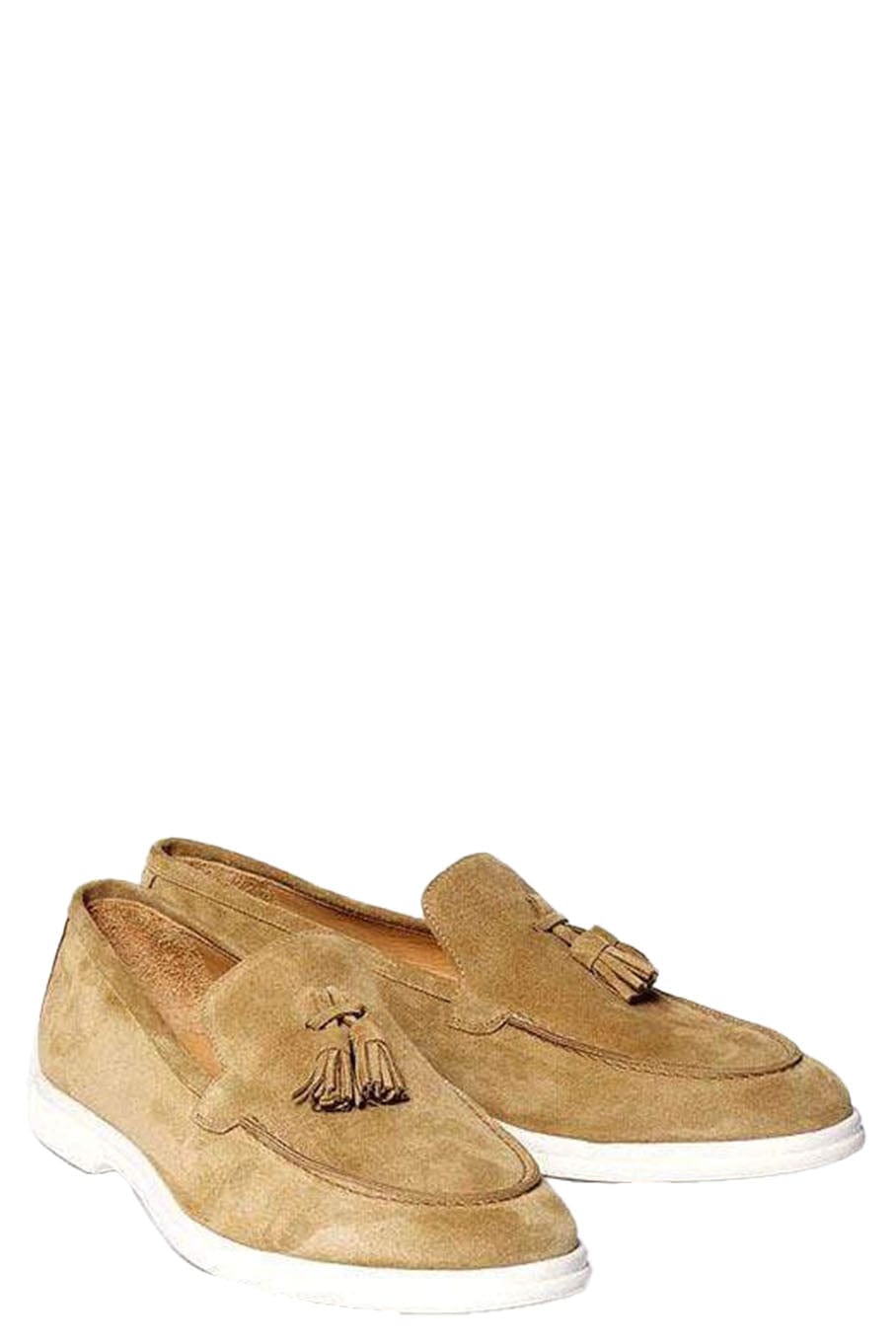 ELEVENTY-Moccasin Boat Shoe with Tassels - Tortora-