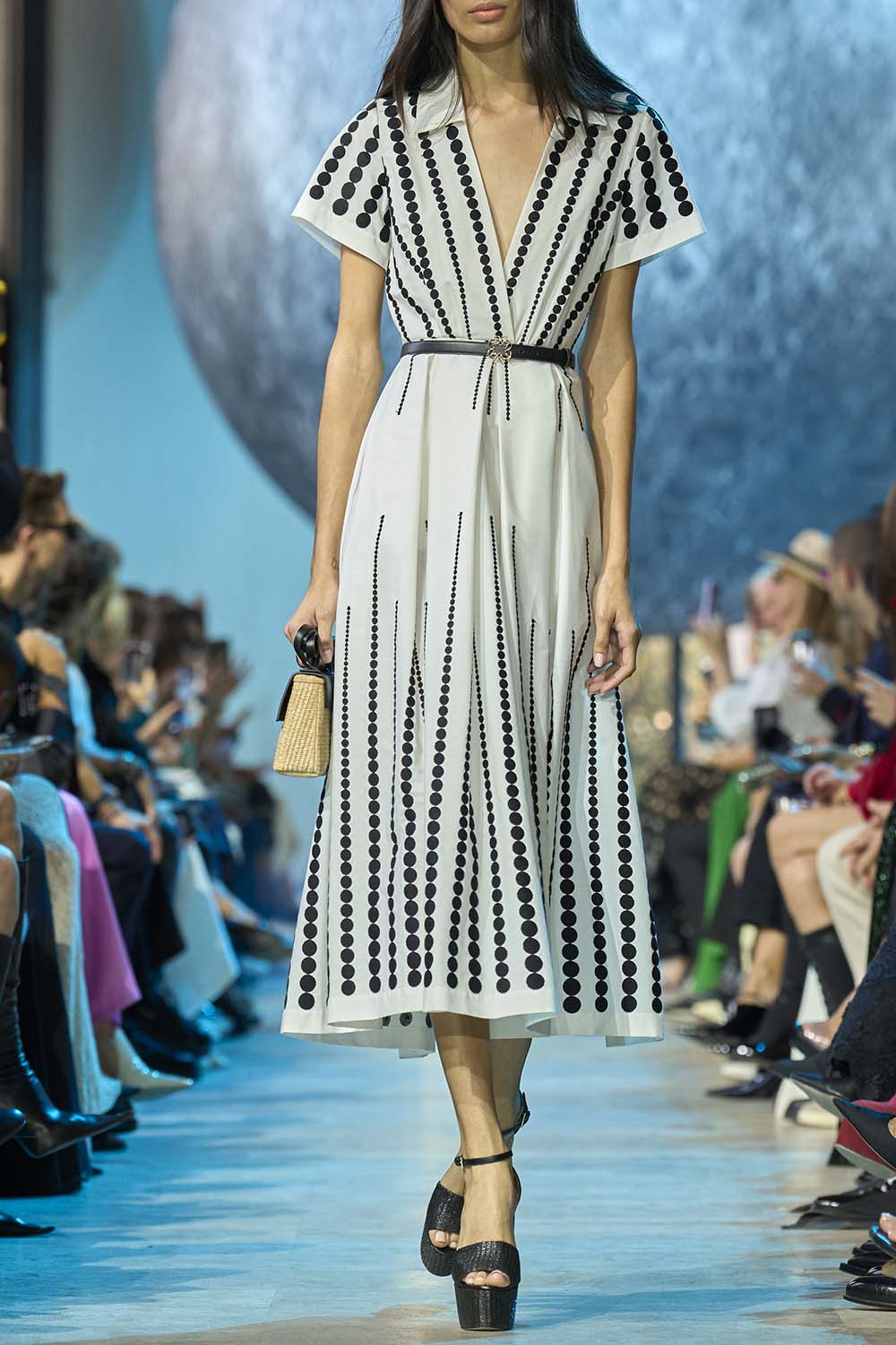 ELIE SAAB-Embroidered Midi Dress-