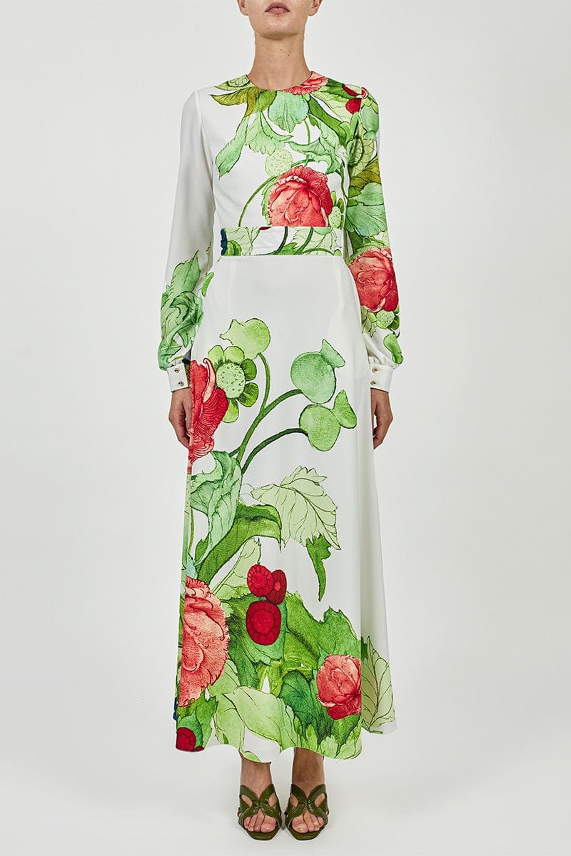 ELIE SAAB-Printed Cady Long Dress-
