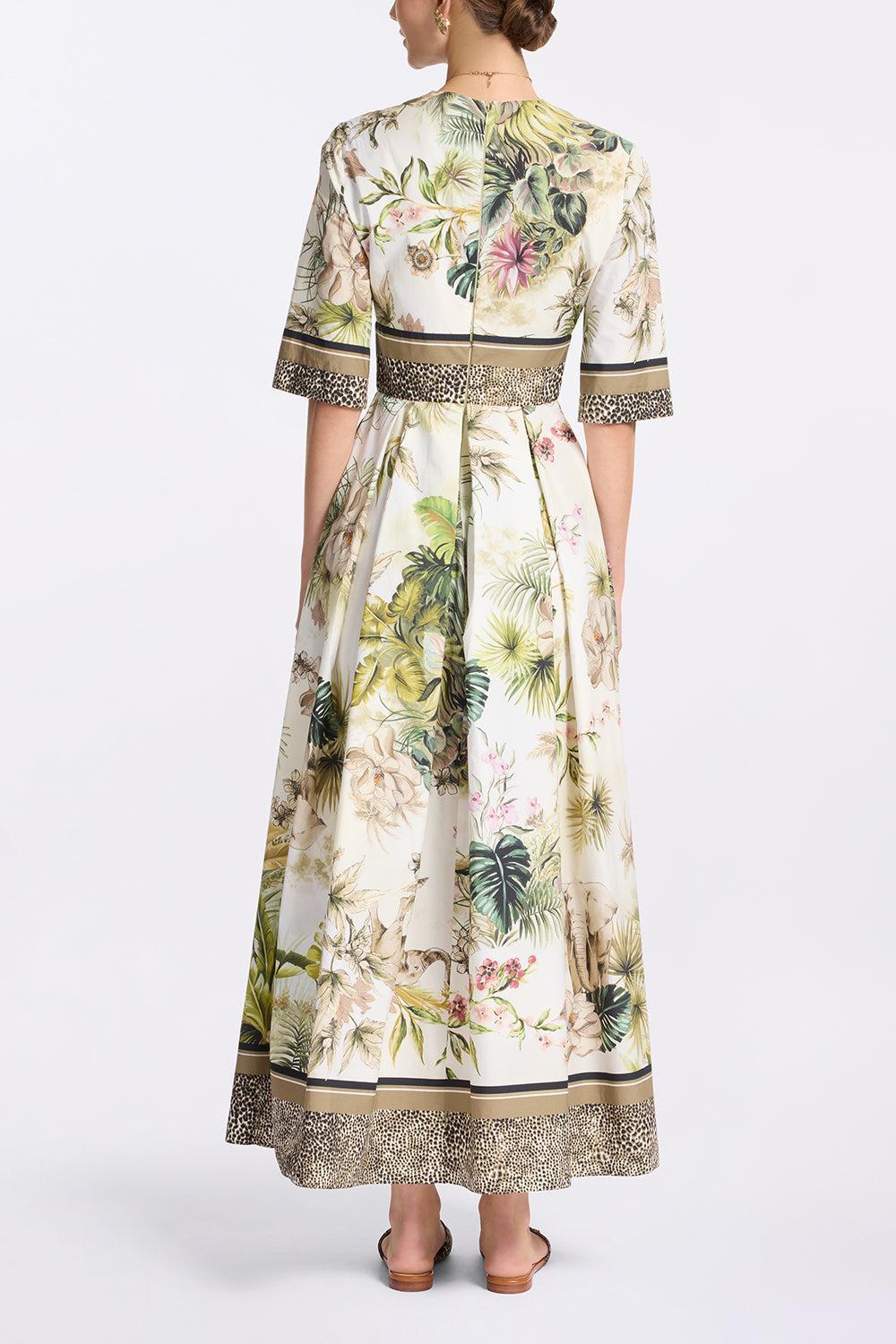 Printed Cotton Midi Dress-FOULARD-38-CLOTHINGDRESSCASUAL-ELIE SAAB