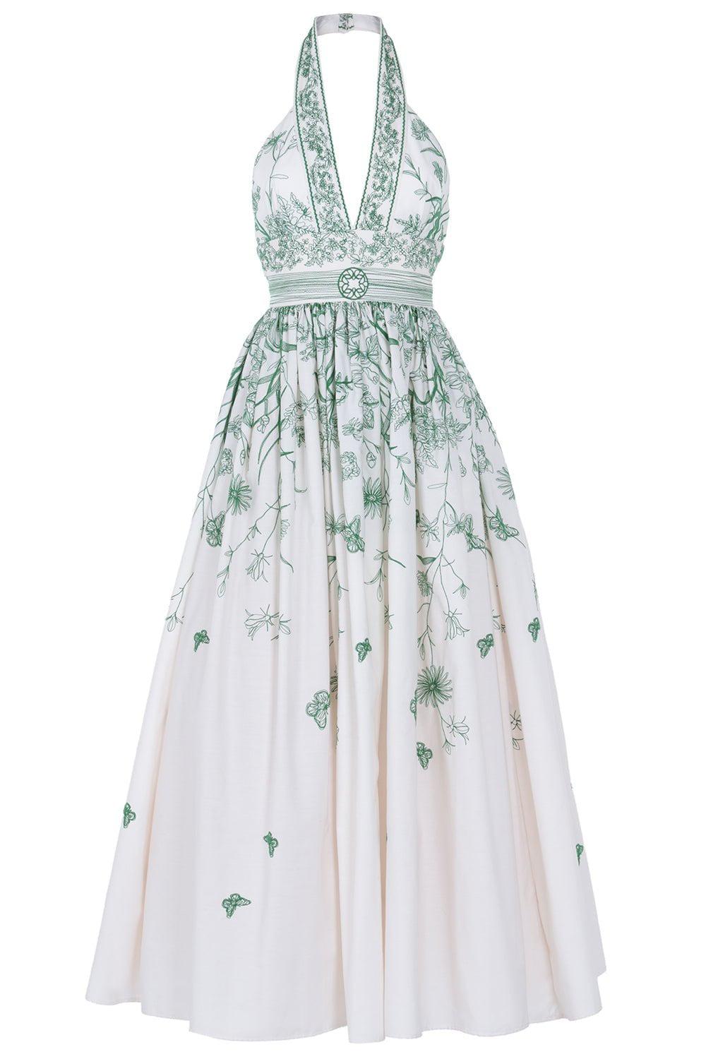 ELIE SAAB-Embroidered Midi Dress-