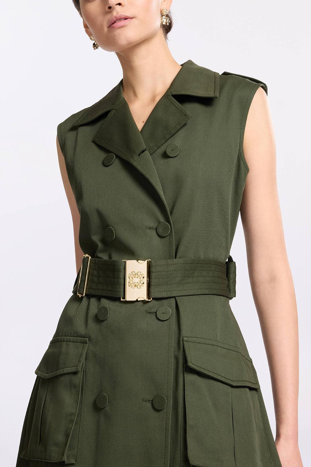 Gabardine Midi Dress-PALMSHDE-36-CLOTHINGDRESSCASUAL-ELIE SAAB
