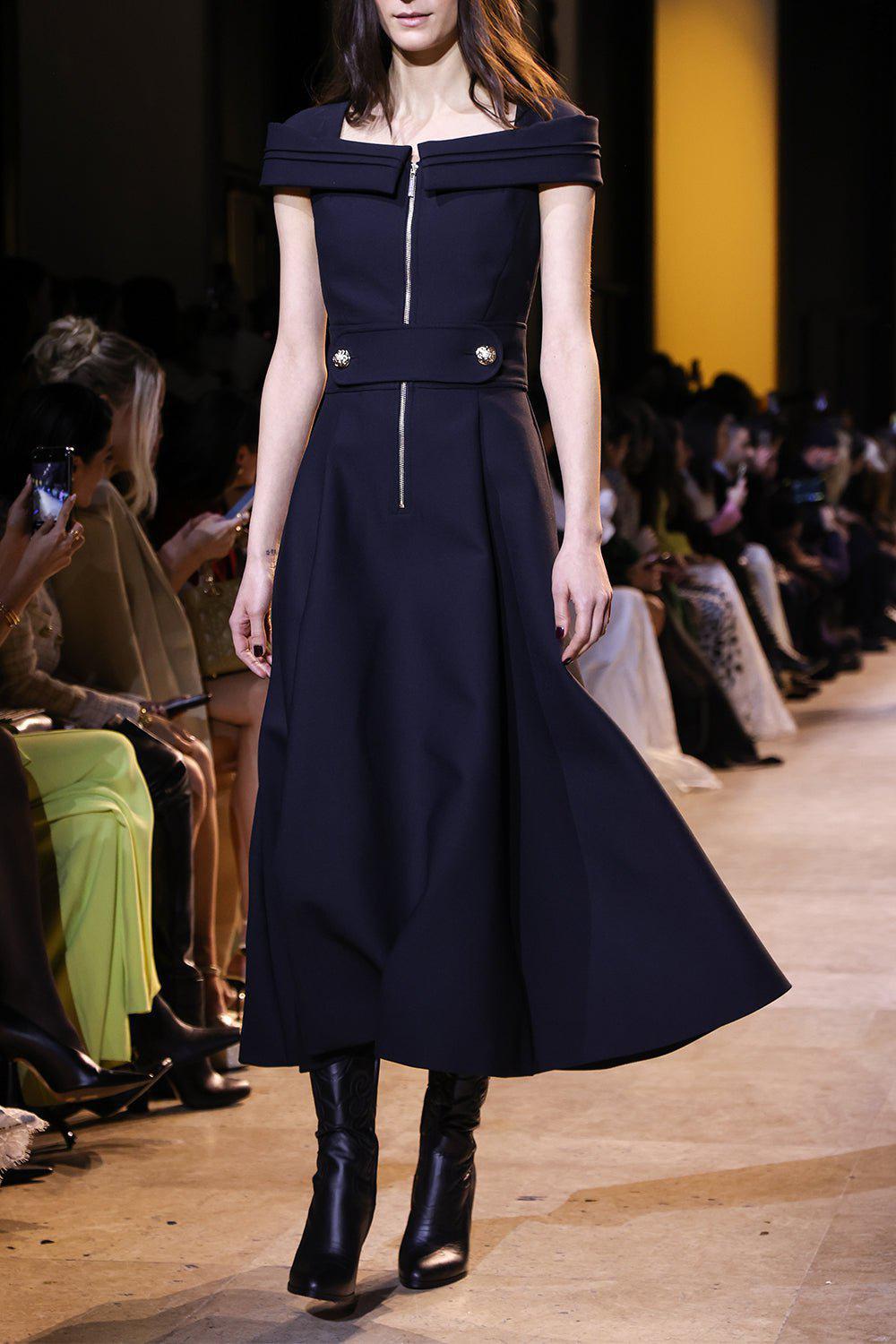 ELIE SAAB-Structured Midi Dress-