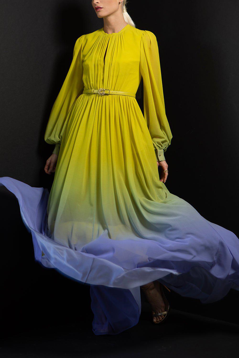 ELIE SAAB-Printed Long Dress-