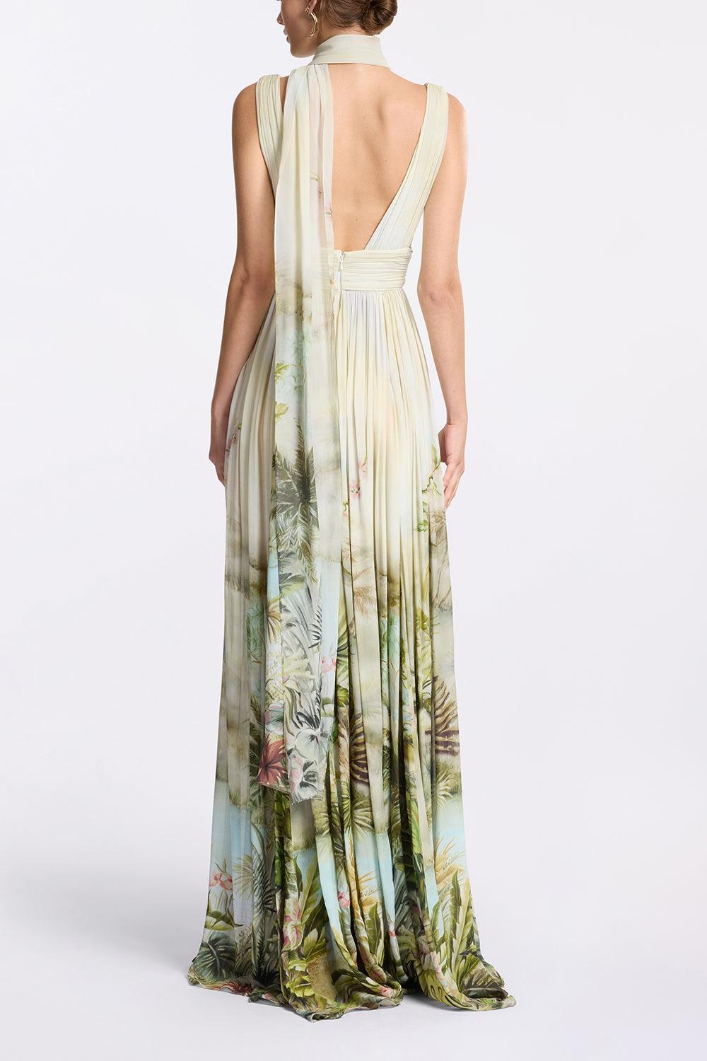 Printed Georgette Long Dress-OASIS I-38-CLOTHINGDRESSGOWN-ELIE SAAB
