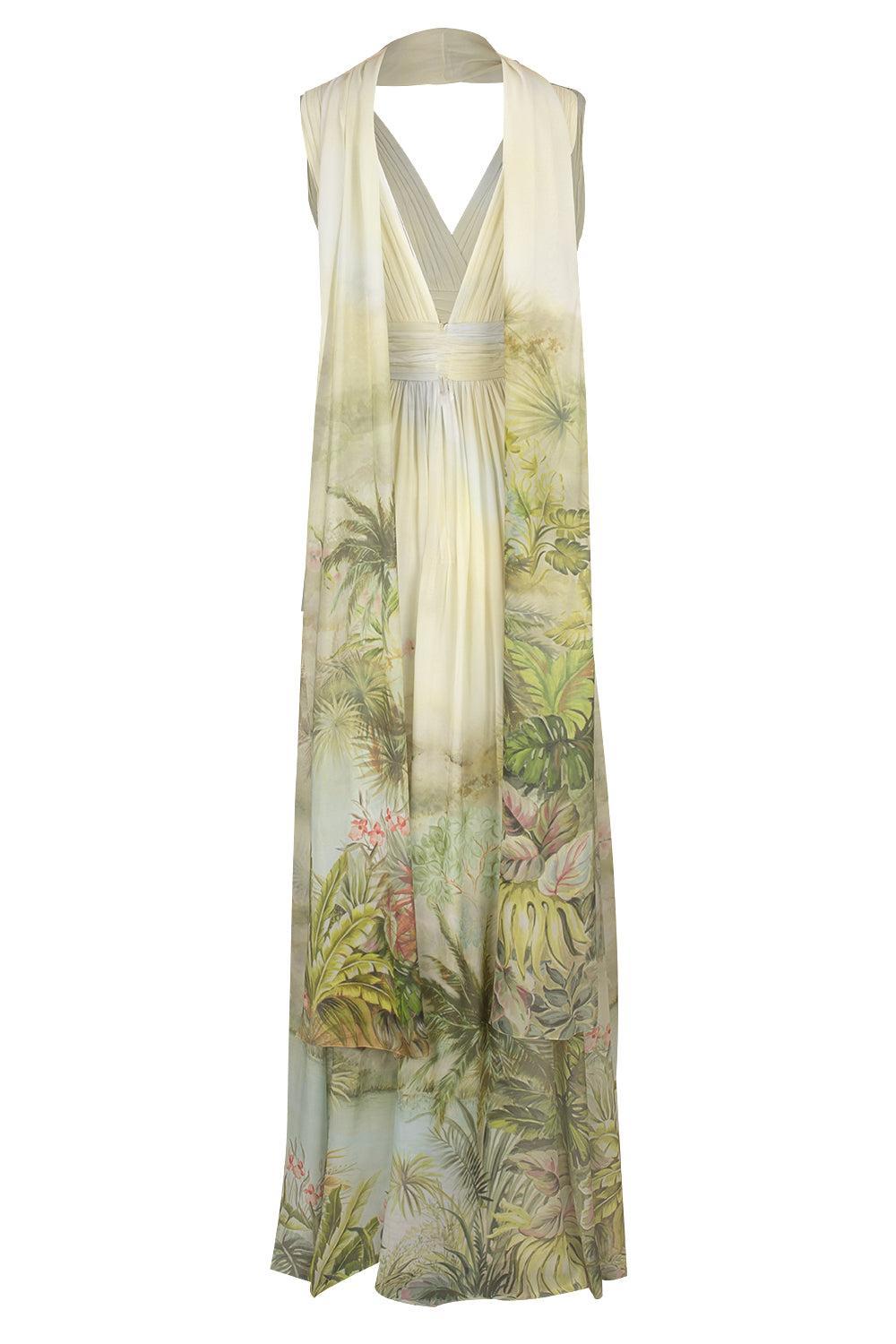 Printed Georgette Long Dress-OASIS I-38-CLOTHINGDRESSGOWN-ELIE SAAB