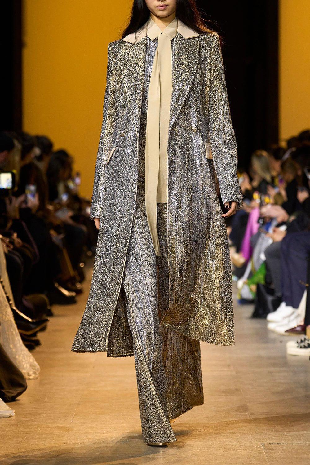 ELIE SAAB-Sequin Embroidered Coat-